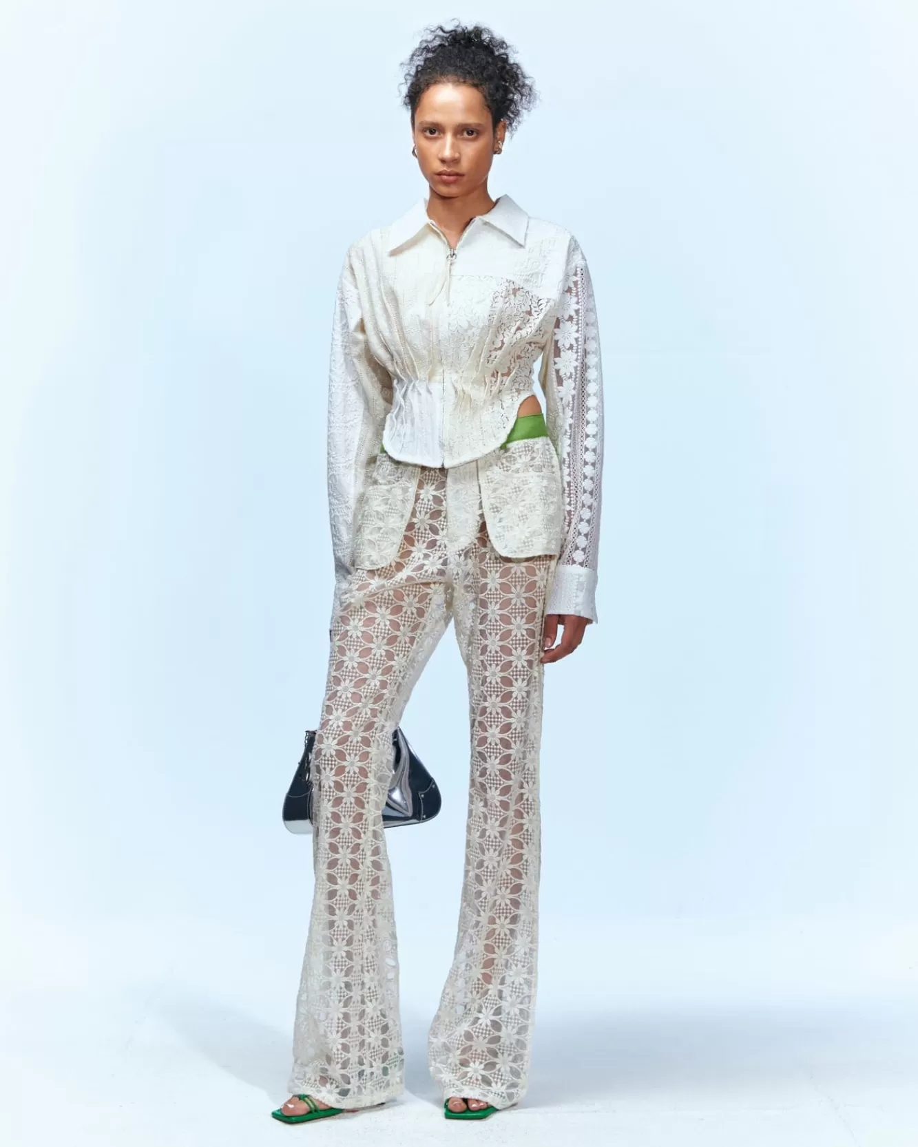 Women Andersson Bell Alba Patchwork Lace Shirts Atb933W(Off White)