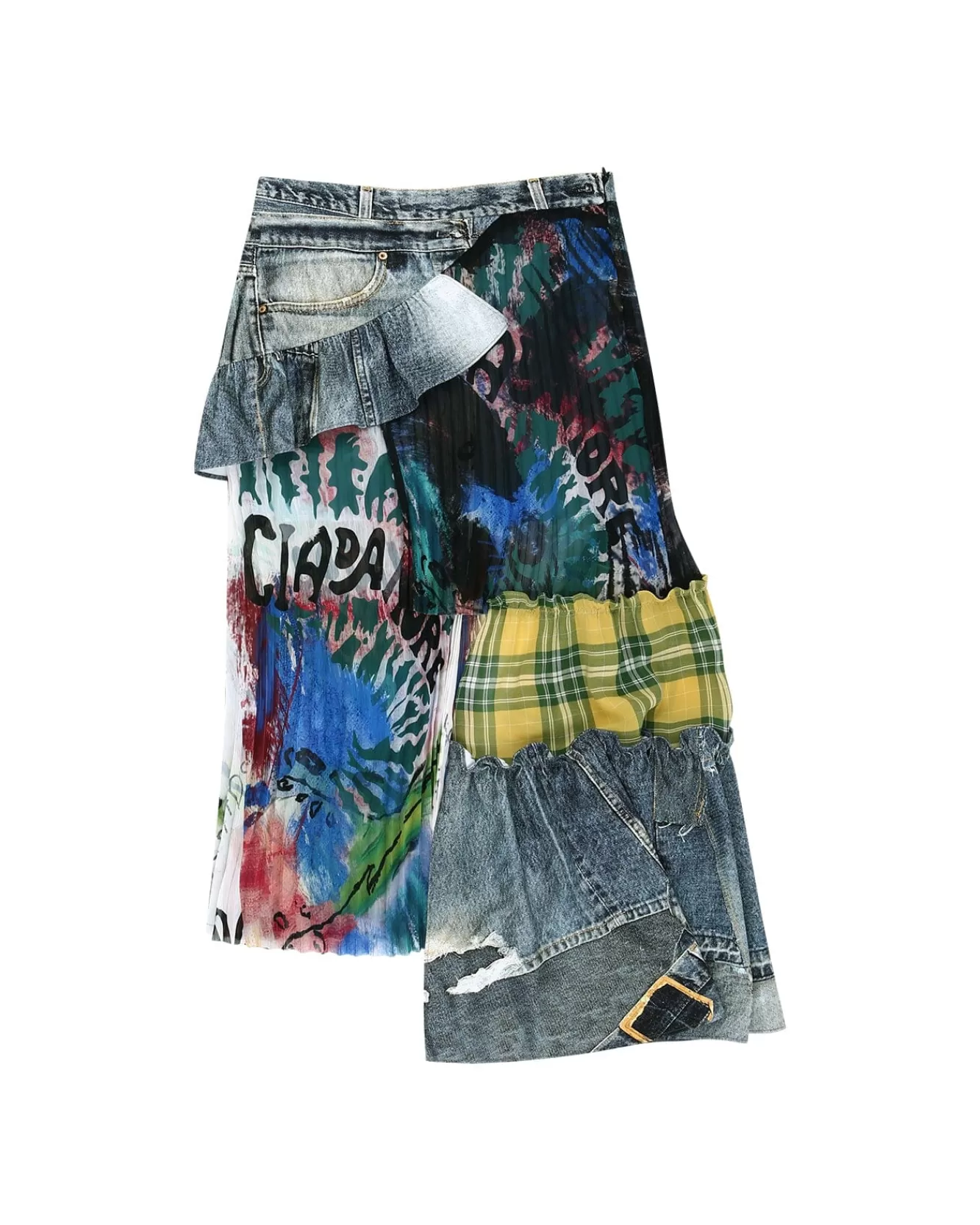 Women Andersson Bell Alisa Denim Play & Artwork Print Long Skirt Apa625W(Blue)
