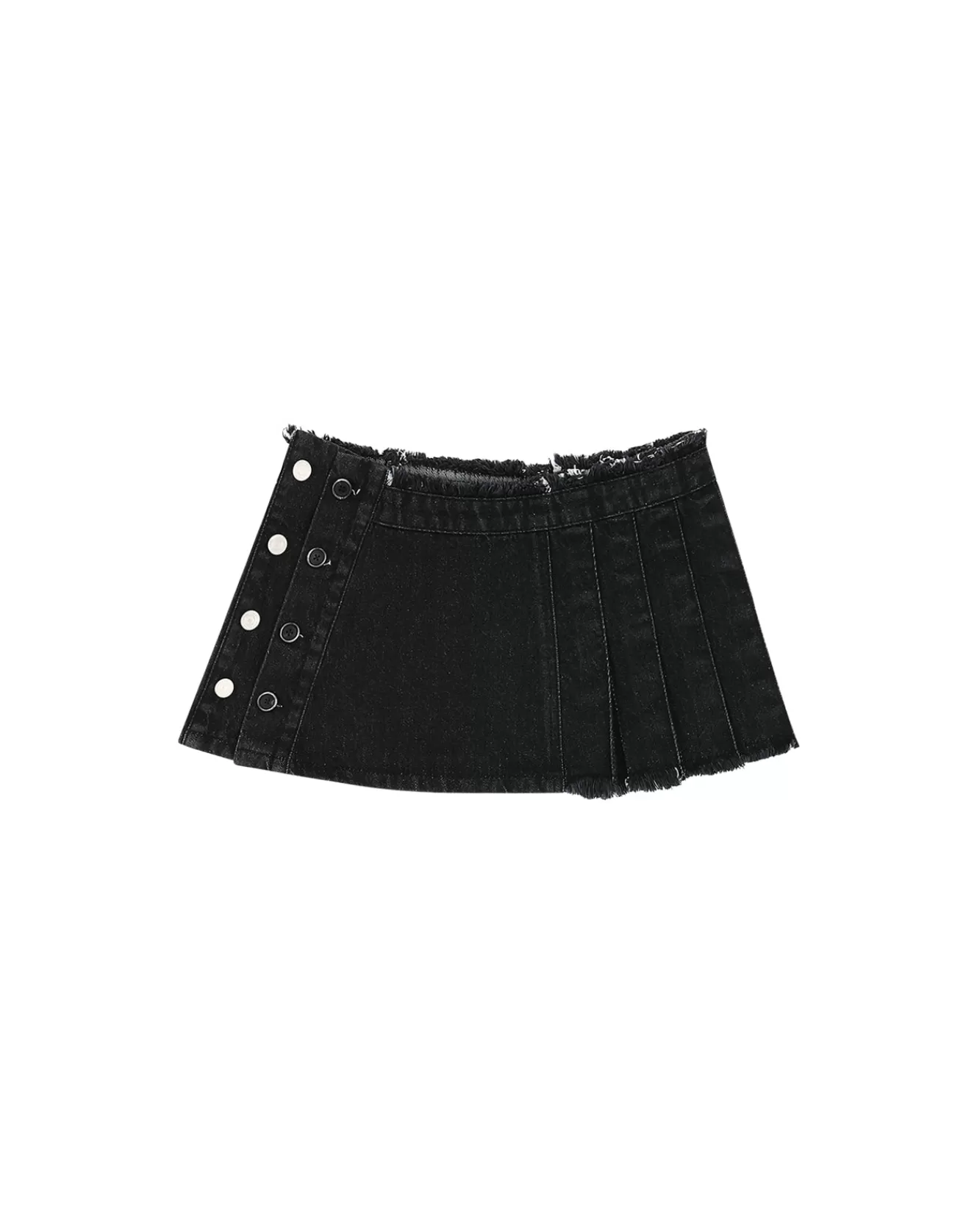 Women Andersson Bell Apron Wrap Pleats Denim Skirt Apa606W(Black)