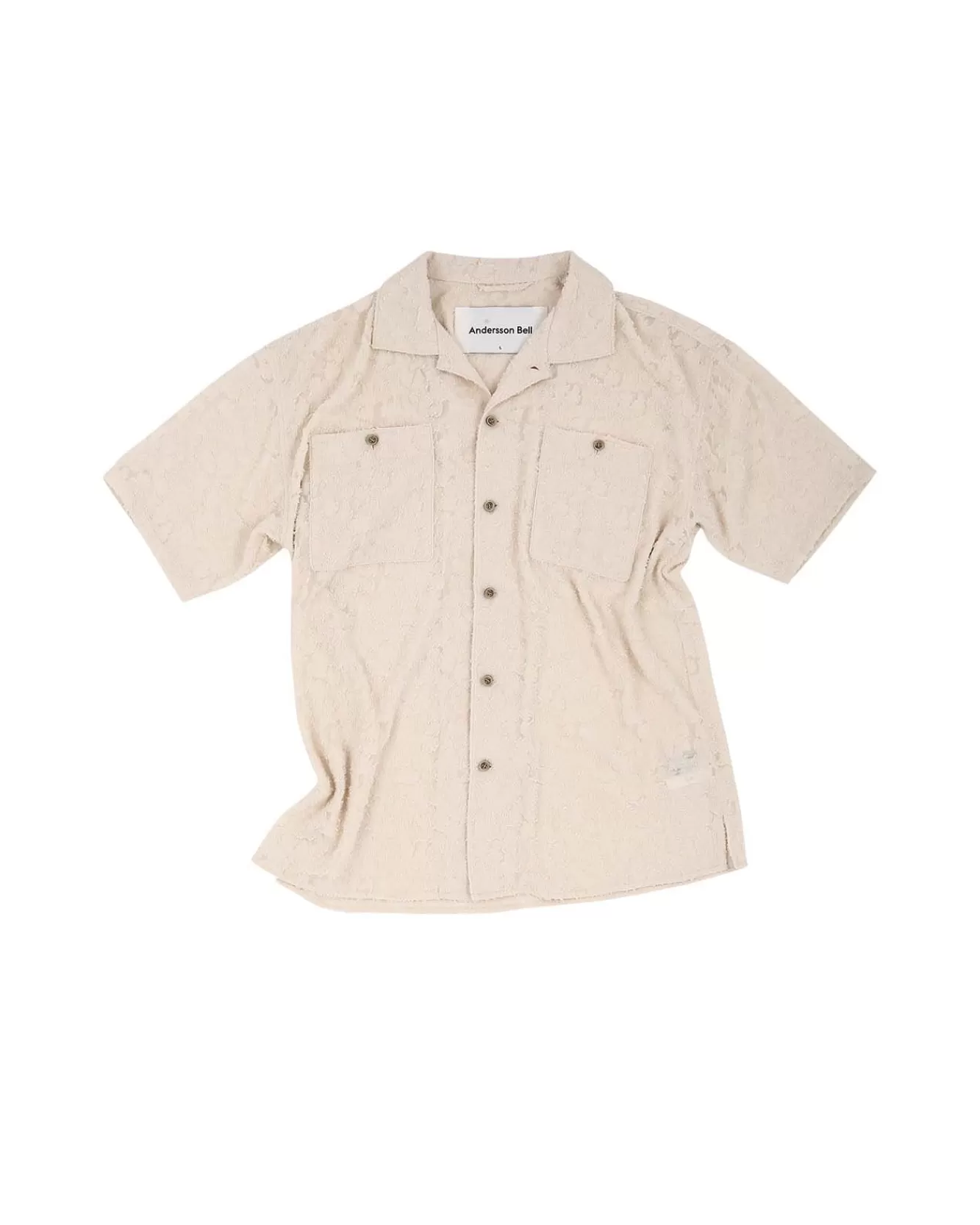 Men Andersson Bell Bali Sheer Open Collar Shirts Atb843M(Ecru)