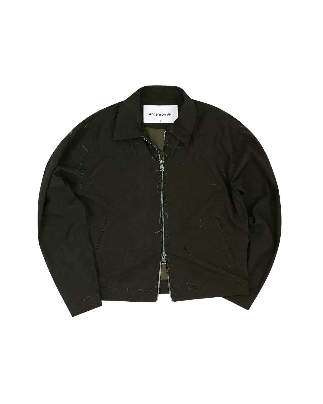 Men Andersson Bell Bisent Wrinkle Zip-Up Jacket Awa507M(Black/Khaki)