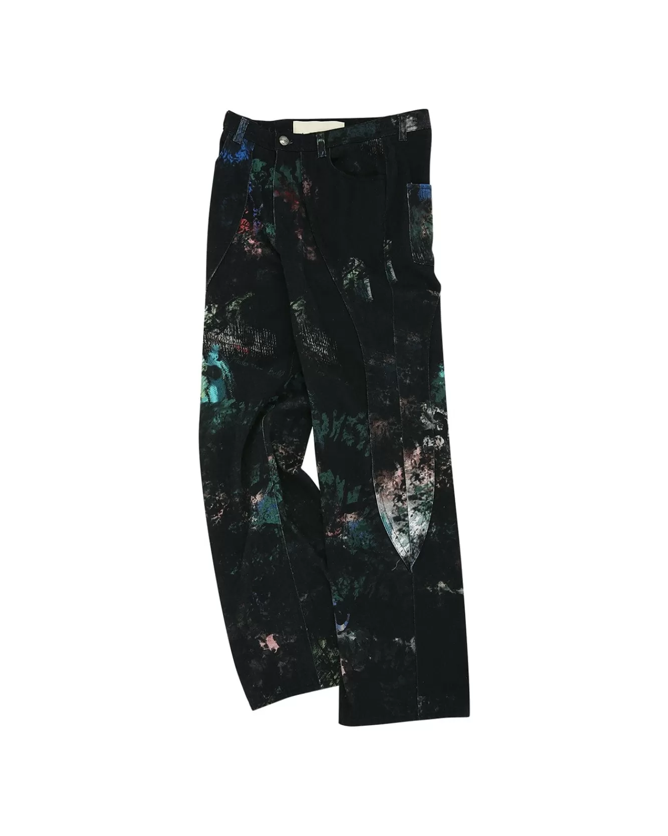 Men Andersson Bell Black Scratch Curved Wide Jeans Apa644M(Black)