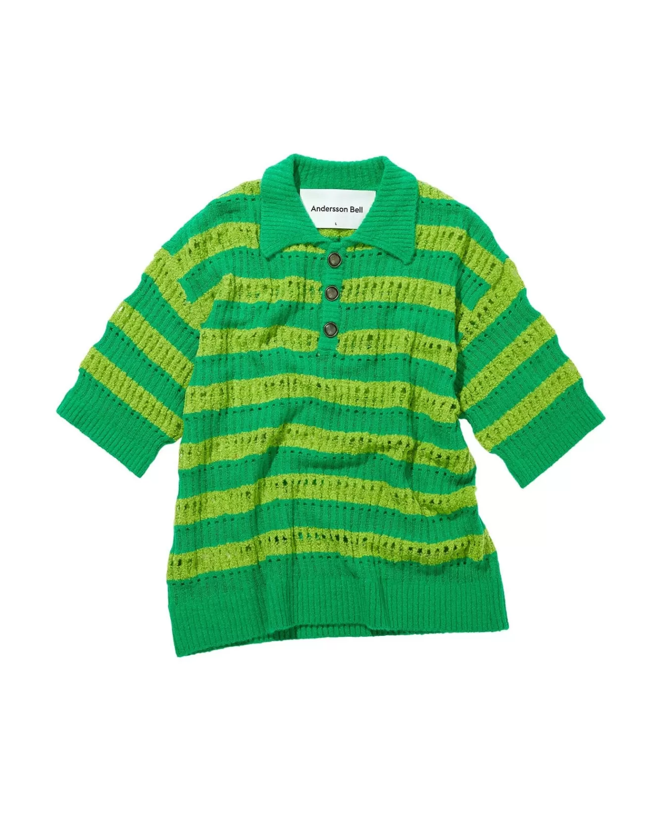 Men Andersson Bell Bubble Stripe Summer Polo Sweater Atb841M(Lime/Green)