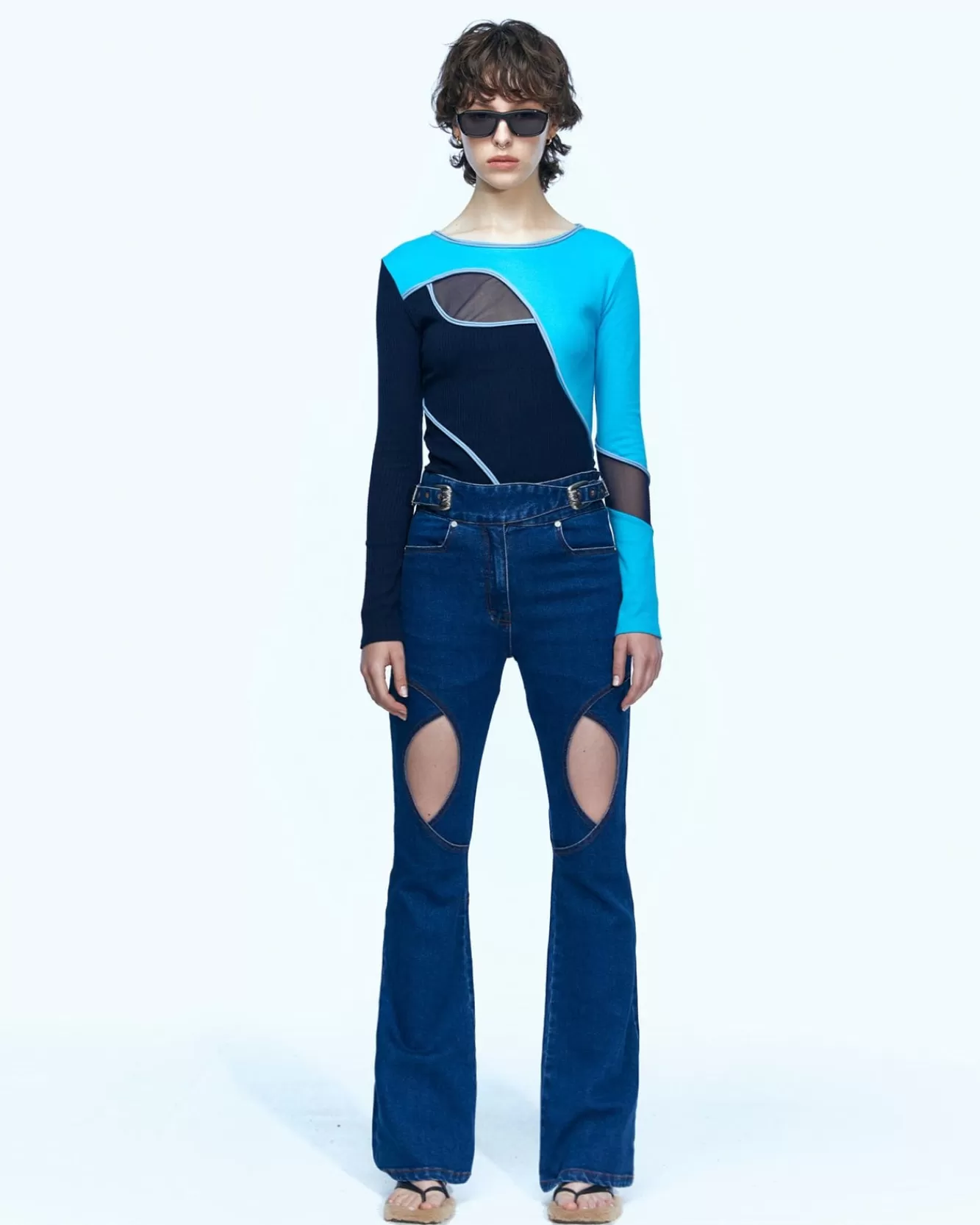Women Andersson Bell Cara Curve Layered Denim Jeans Apa551W(Blue)