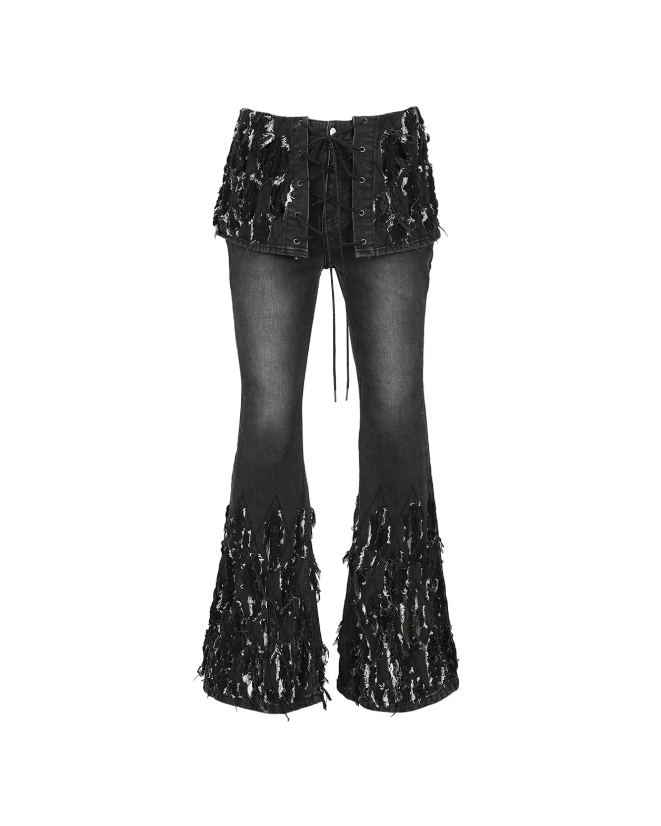 Women Andersson Bell Destroyed Bustier Denim Jeans Apa642W(Black)