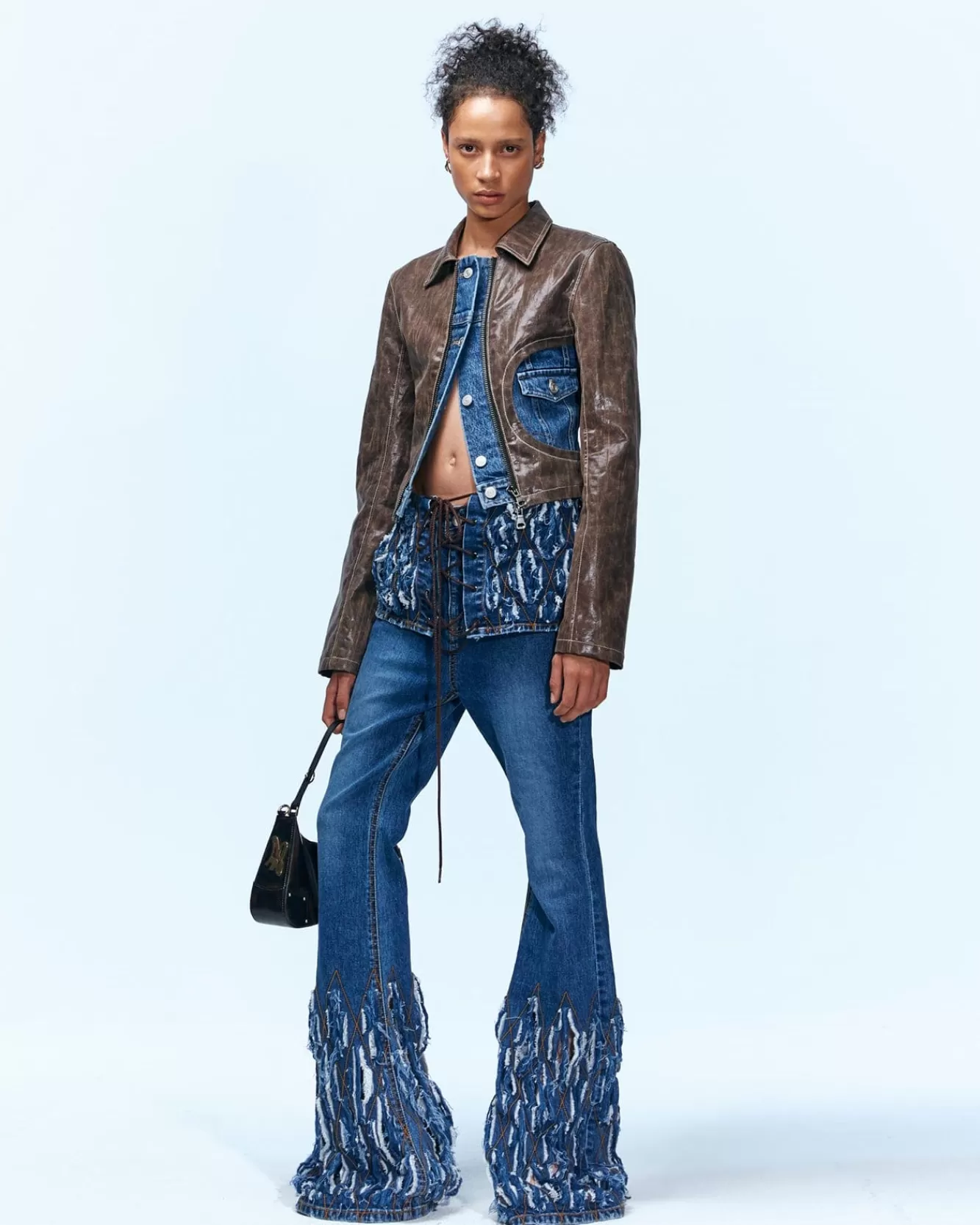 Women Andersson Bell Destroyed Bustier Denim Jeans Apa642W(Blue)