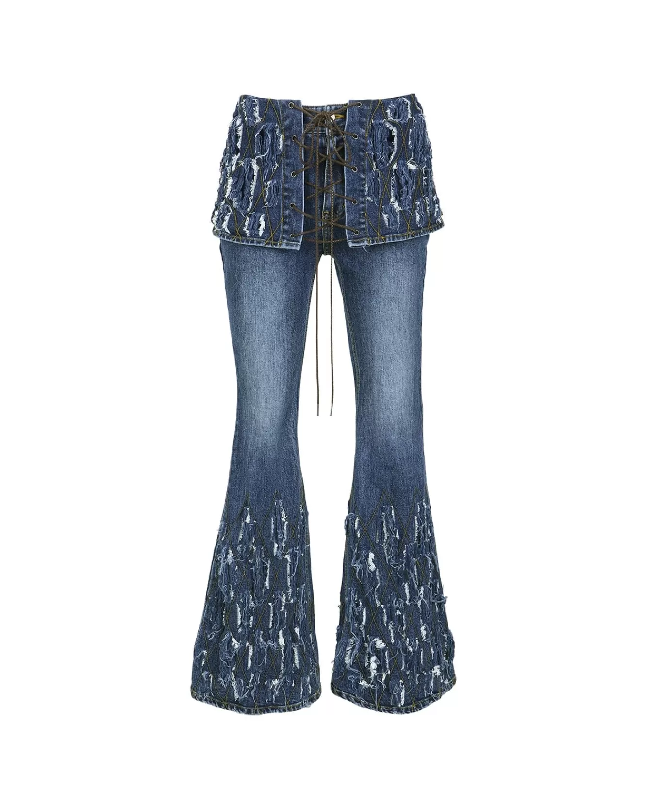 Women Andersson Bell Destroyed Bustier Denim Jeans Apa642W(Blue)