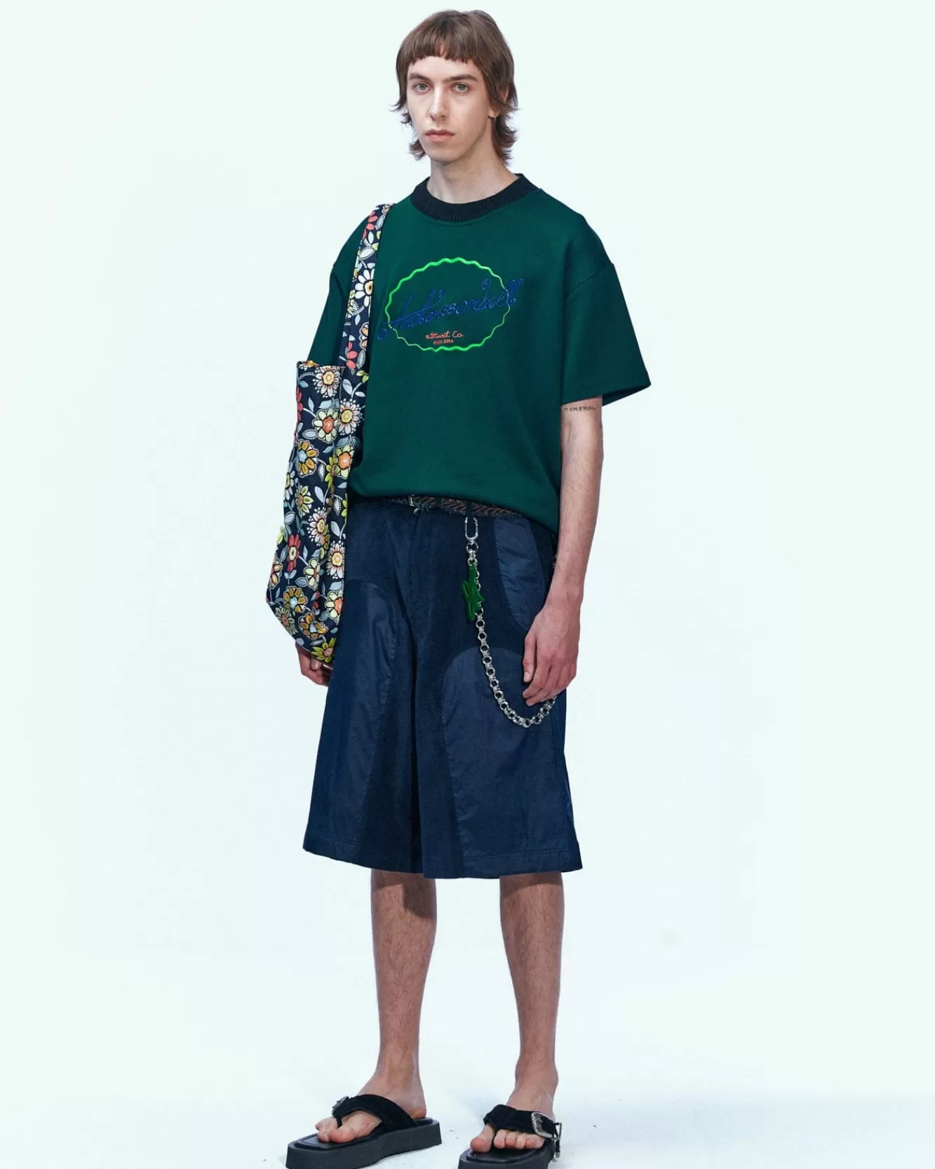 Men Andersson Bell (Essential) Unisex Logo Embroidery Ponte T-Shirts Atb902U(Green)