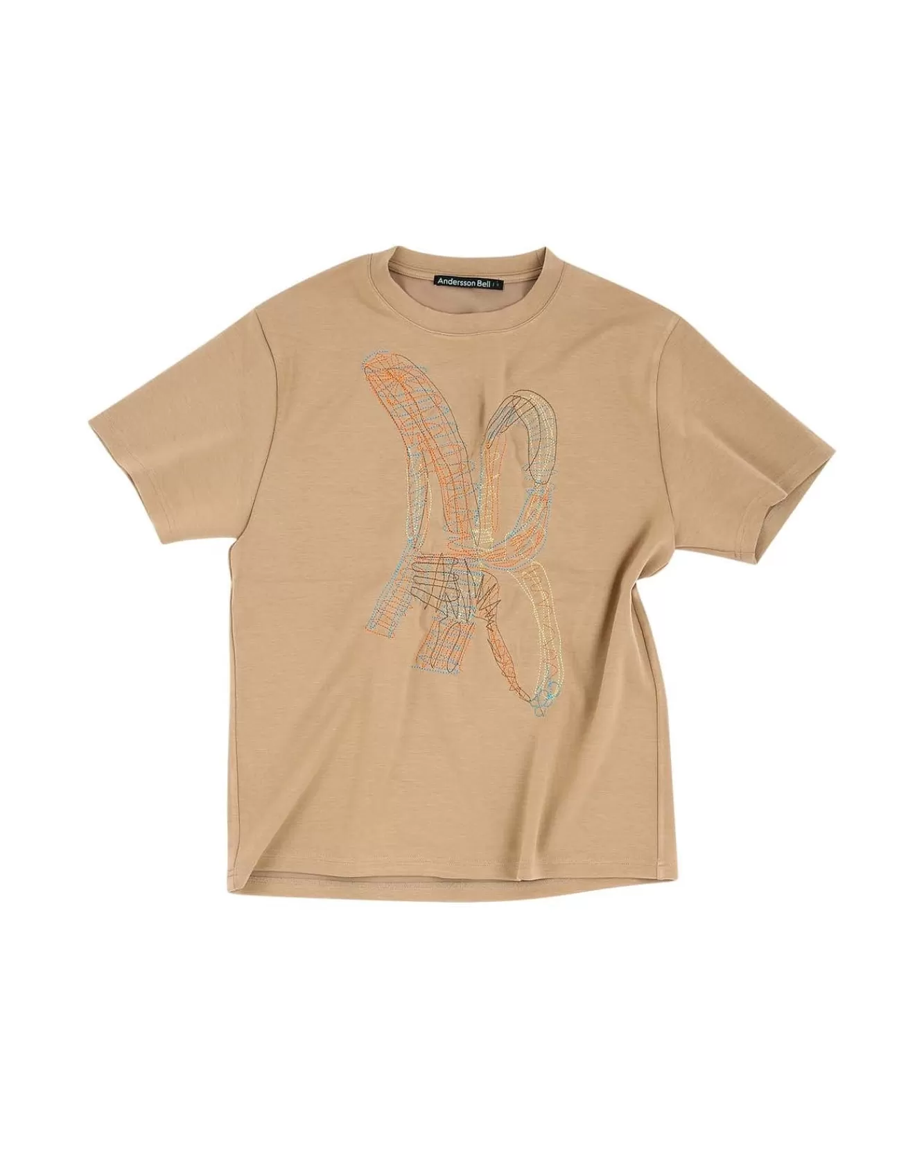 Men Andersson Bell (Essential) Unisex New Ab Logo Embroidery T-Shirts Atb903U(Beige)