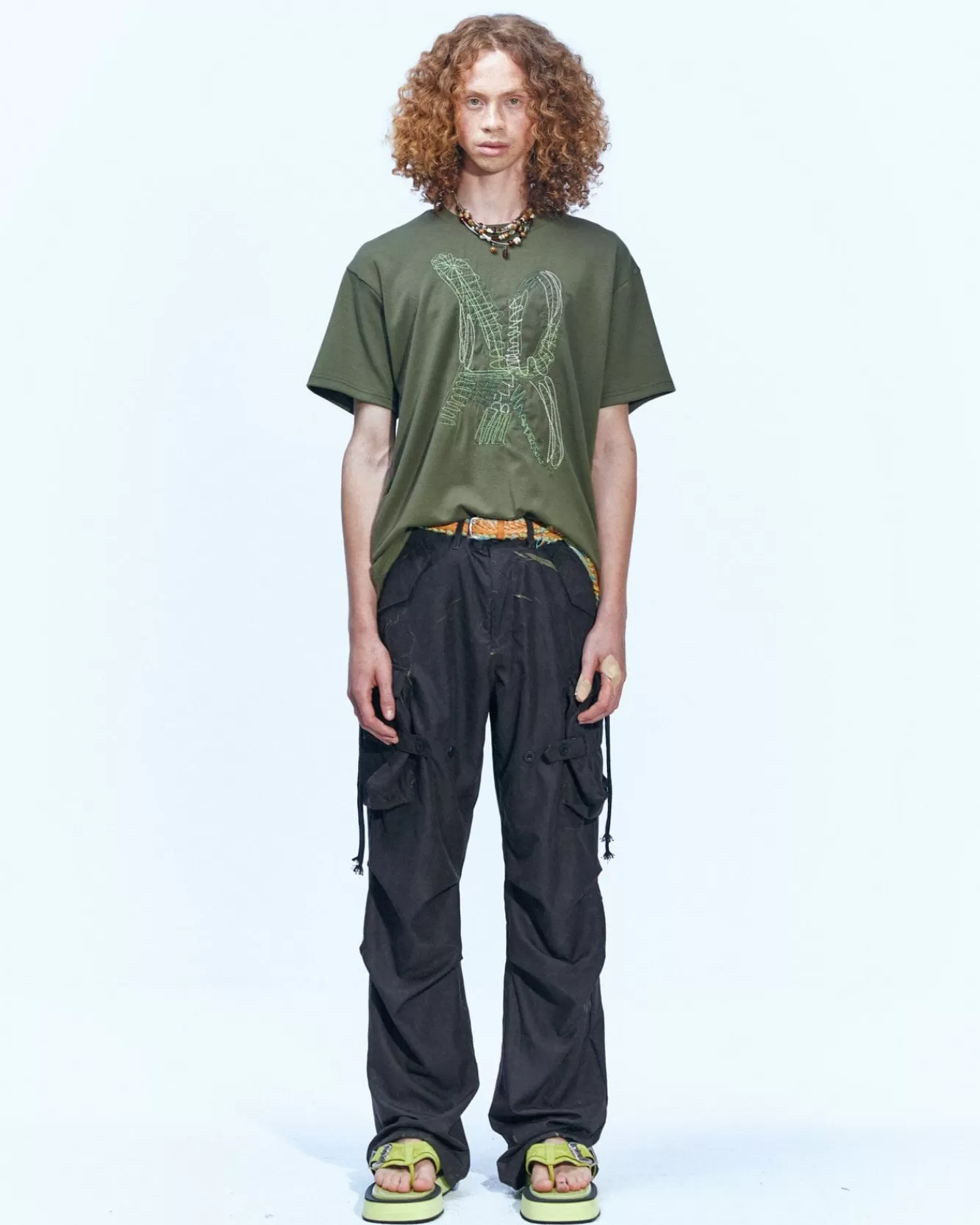 Men Andersson Bell (Essential) Unisex New Ab Logo Embroidery T-Shirts Atb903U(Khaki)