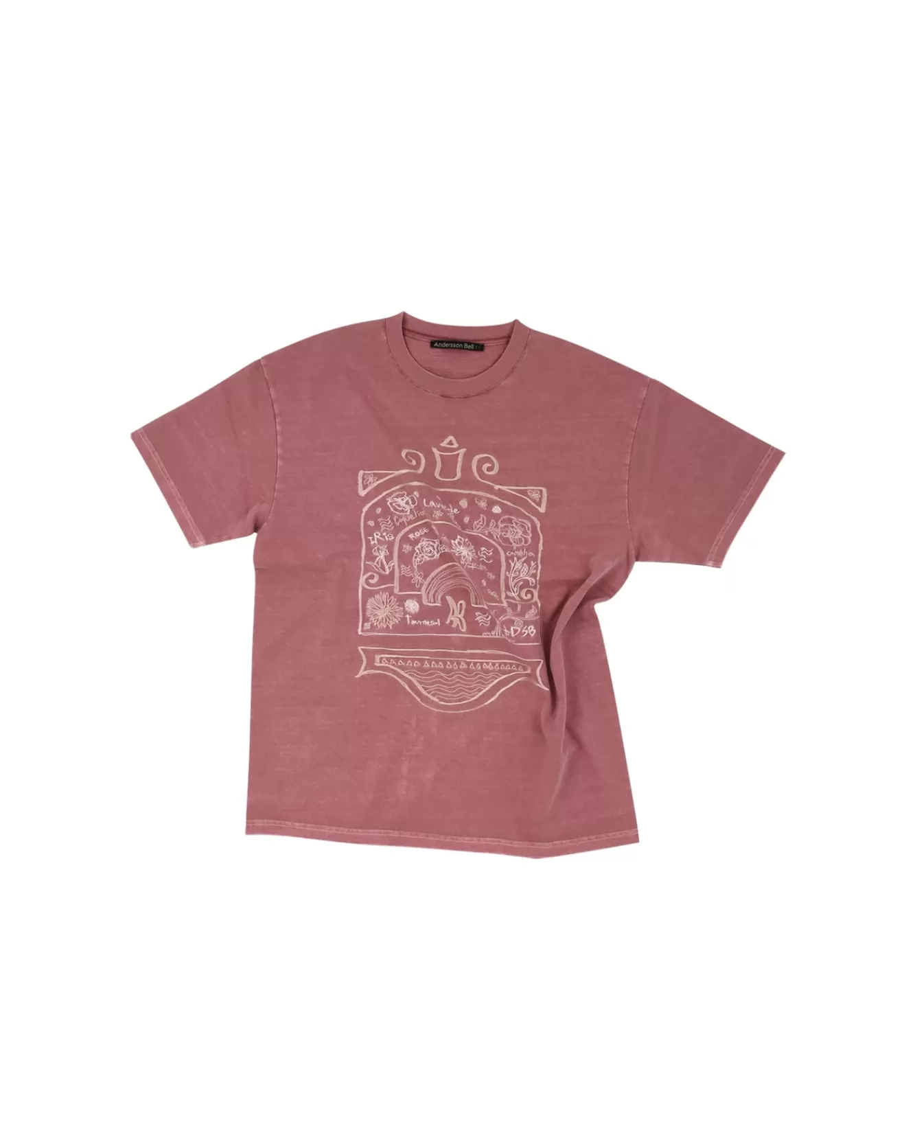 Men Andersson Bell (Essential) Unisex Overdyed Flower Palace T-Shirt Atb971U(Red)