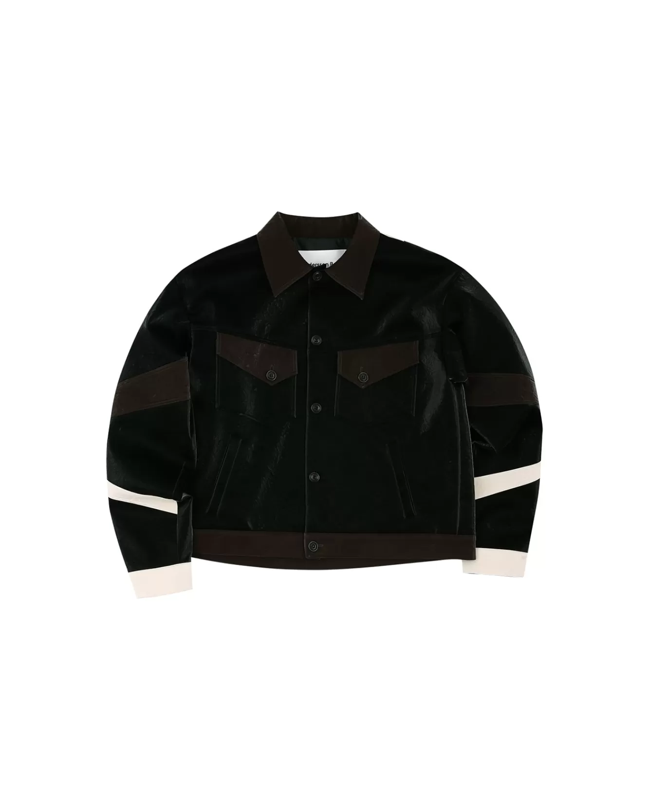 Men Andersson Bell Faux Leather Trucker Jacket Awa504M(Black)