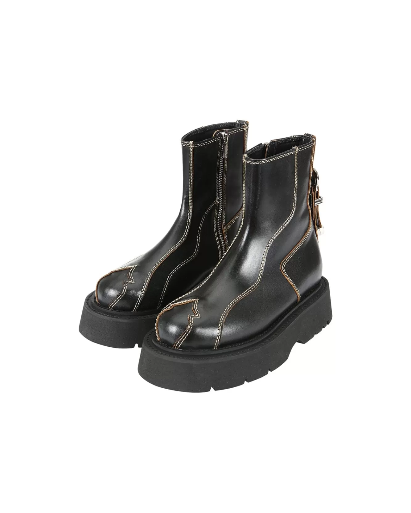 Women Andersson Bell Fia Western Raw Cut Ankle Boots Aaa331W(Black)