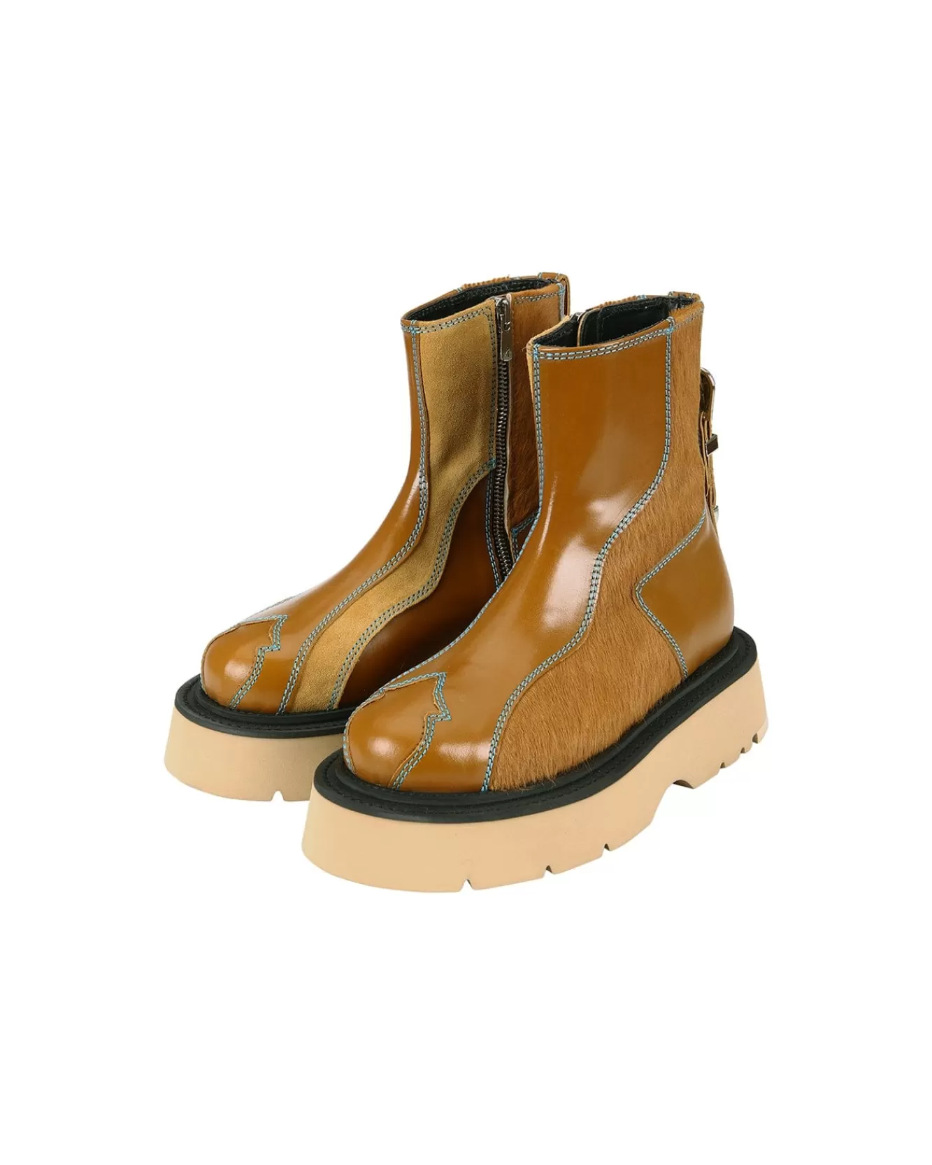 Women Andersson Bell Fia Western Raw Cut Ankle Boots Aaa331W(Brown)