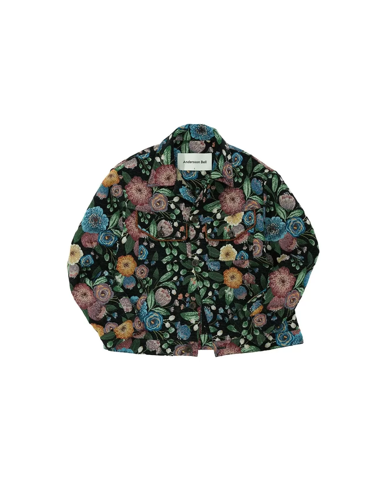 Men Andersson Bell Flover Jacquared Trucker Jacket Awa463M(Black)