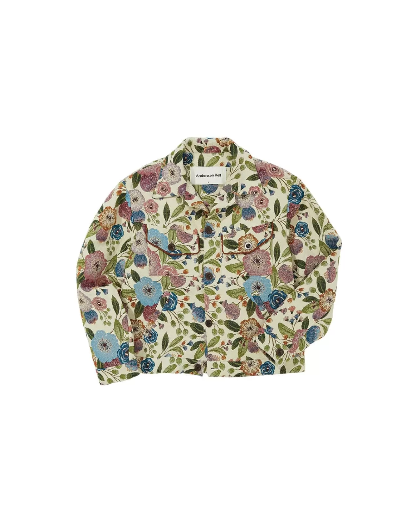 Men Andersson Bell Flover Jacquared Trucker Jacket Awa463M(Ivory)