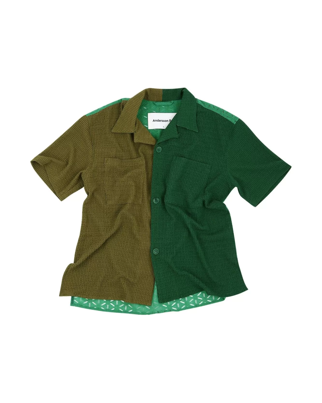 Men Andersson Bell Forest Half Knit Shirts Atb952M(Green)