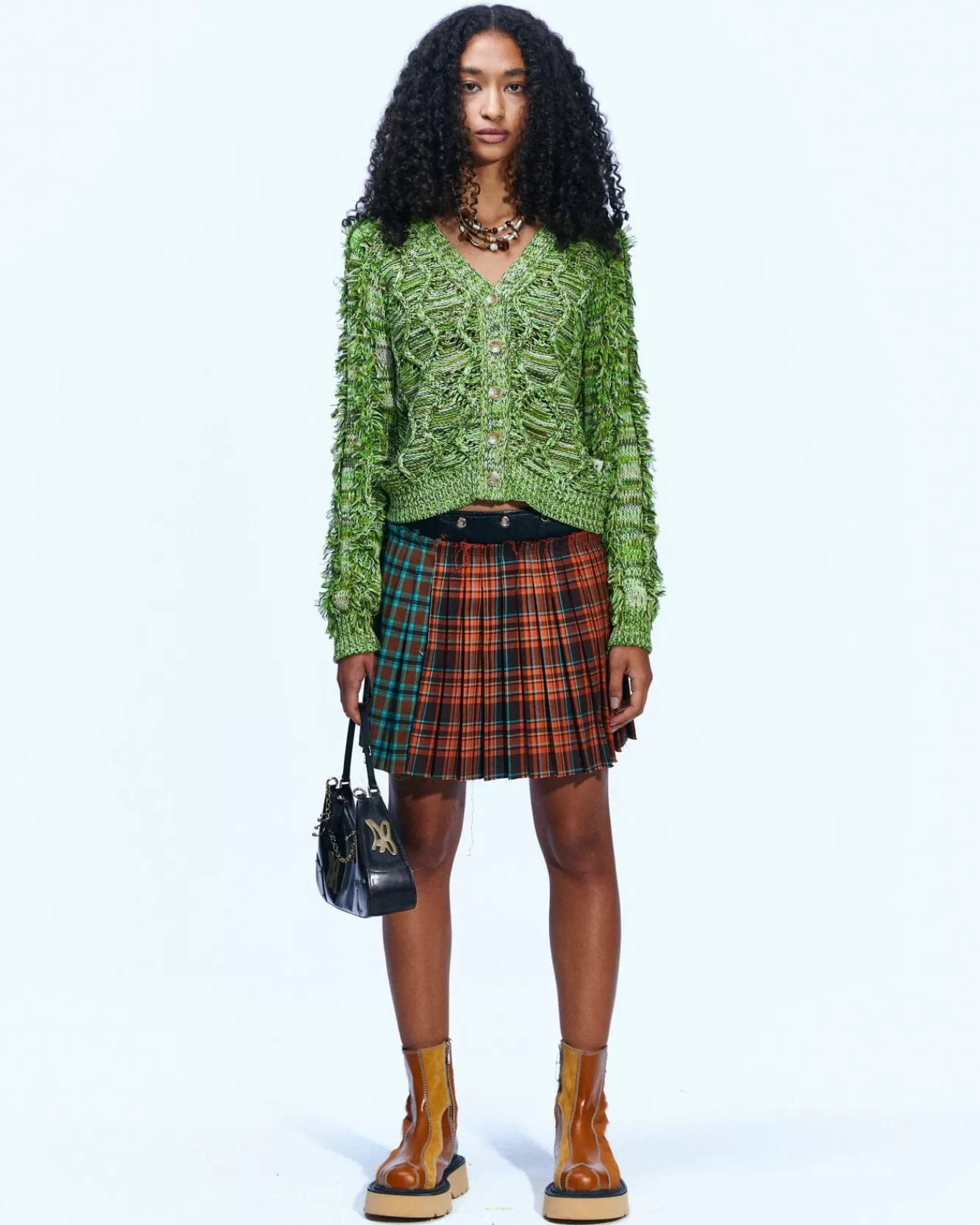 Women Andersson Bell Fringe Two Way Short Cardigan Atb872W(Green)
