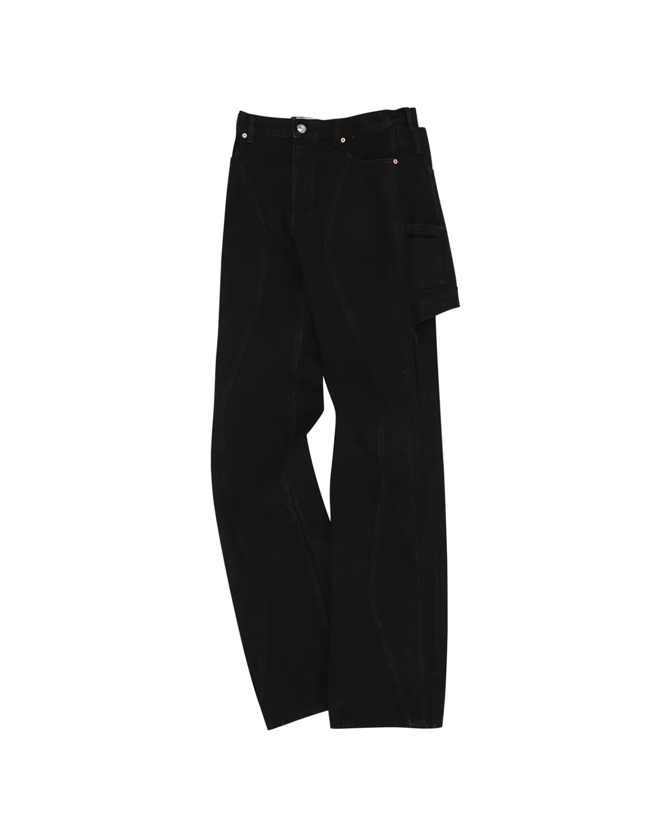 Men Andersson Bell Glen Overdyed Wrap Straight-Leg Jeans Apa645M(Black)
