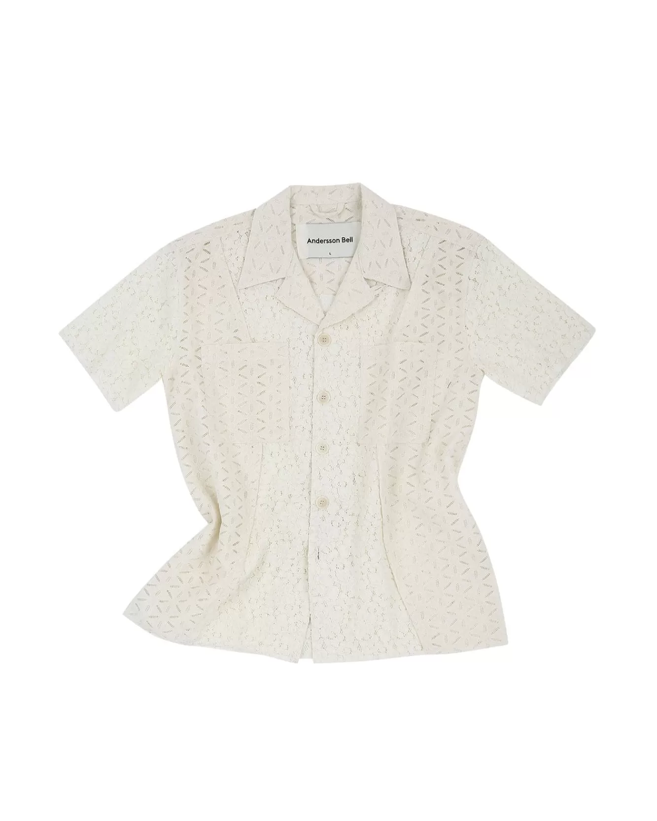 Men Andersson Bell Half Sheer Flower Lace Shirts Atb951M(Ecru)