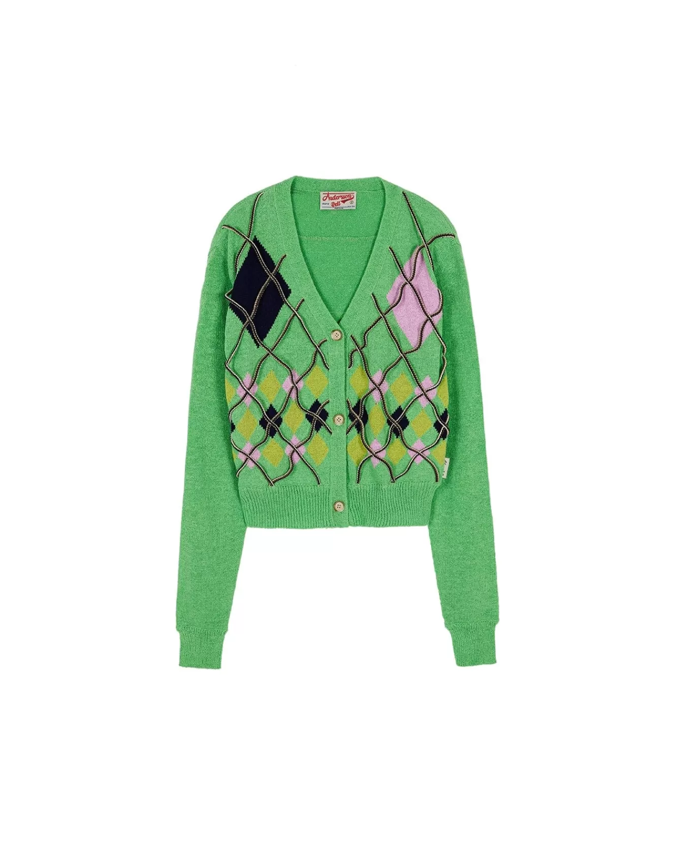 Women Andersson Bell Joy Argyle String Short Cardigan Atb699W(Green)