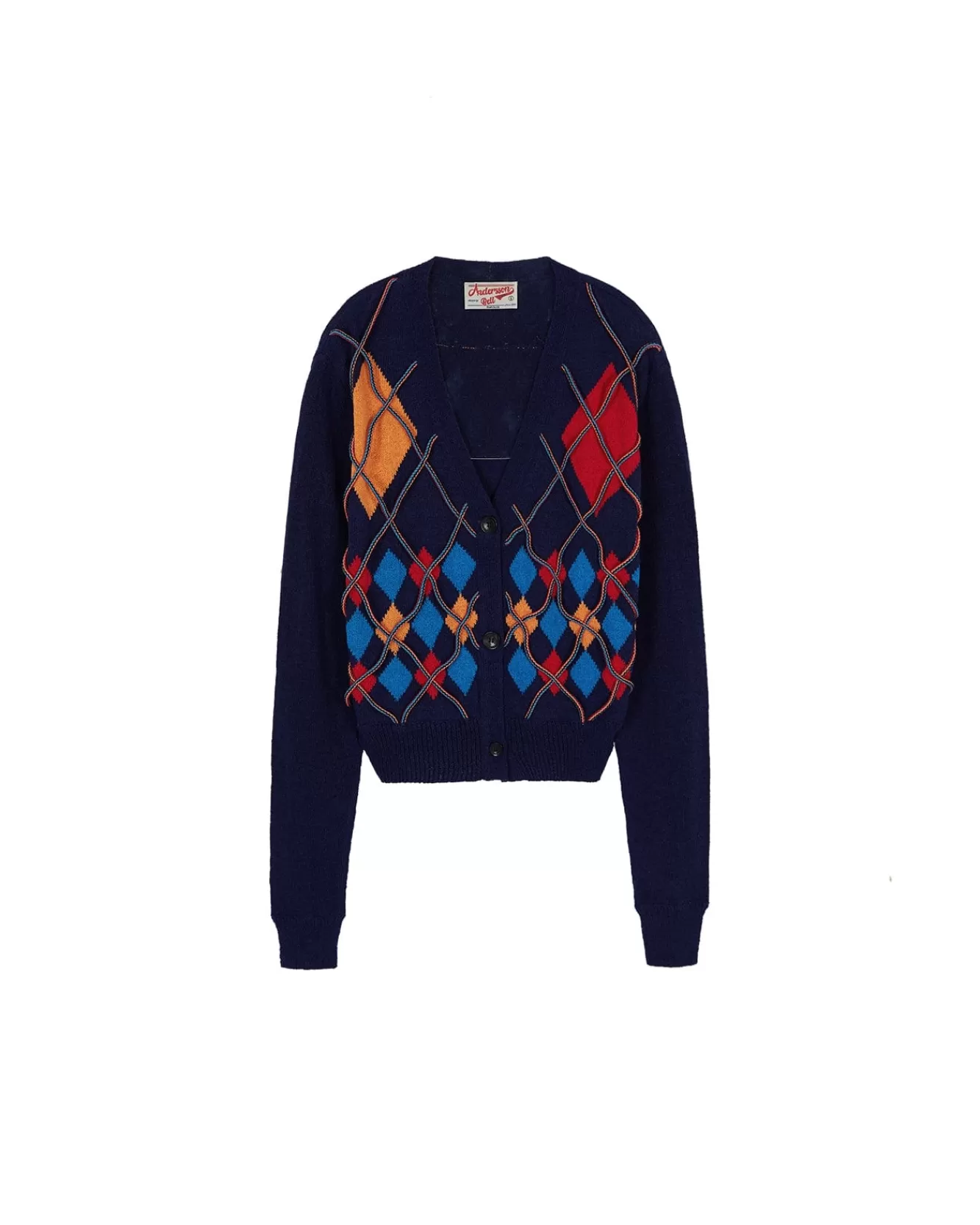 Women Andersson Bell Joy Argyle String Short Cardigan Atb699W(Navy)
