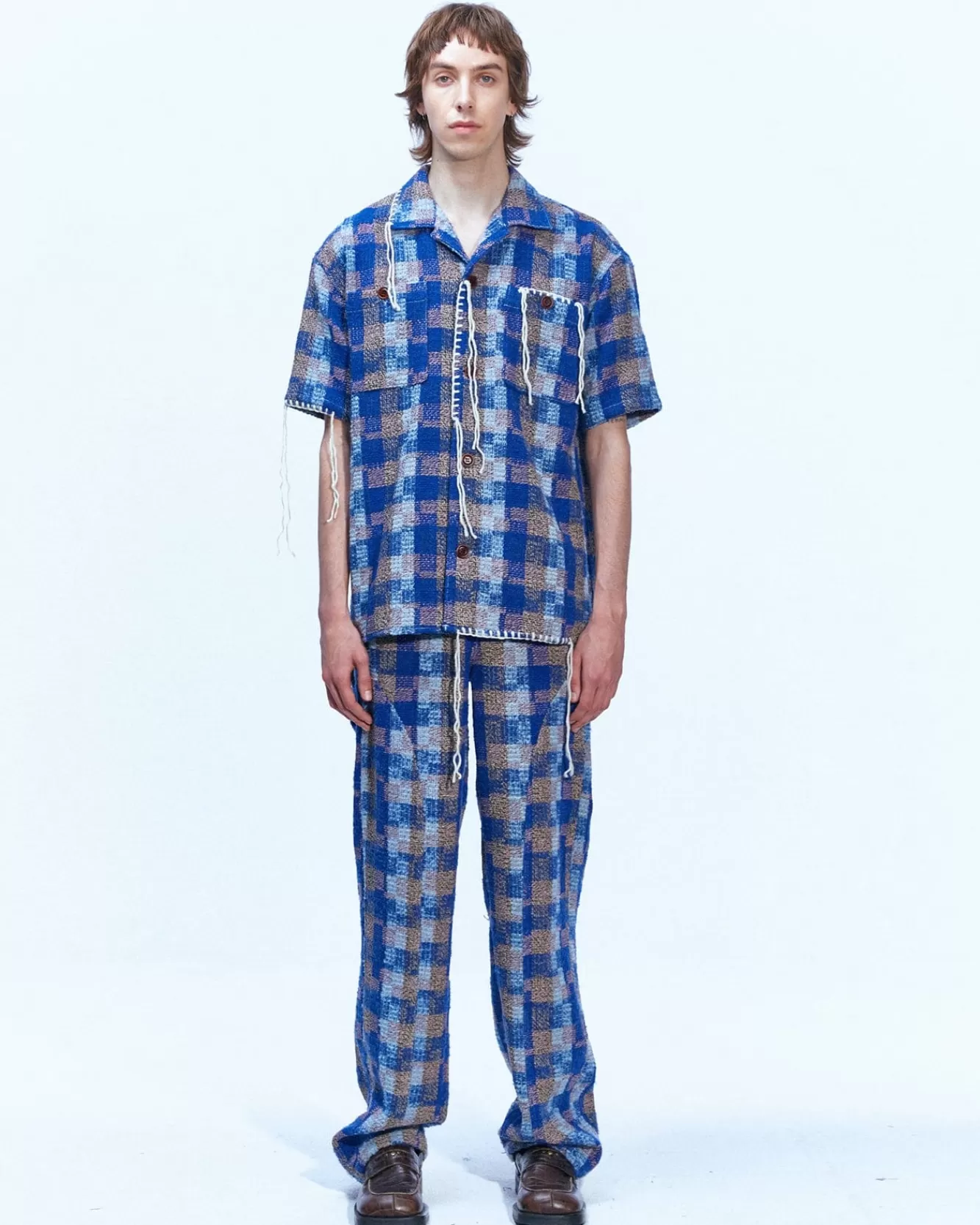 Men Andersson Bell Kenley Check Beach Pants Apa593M(Blue)