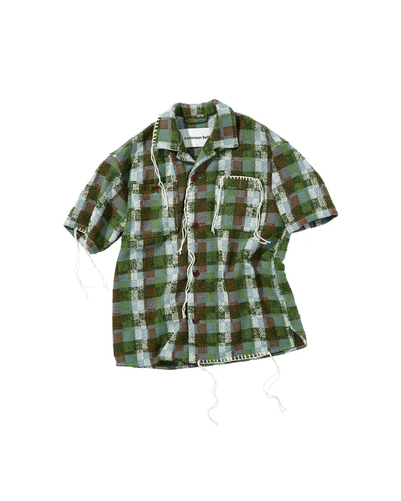 Men Andersson Bell Kenley Check Open Collar Shirts Atb848M(Green)
