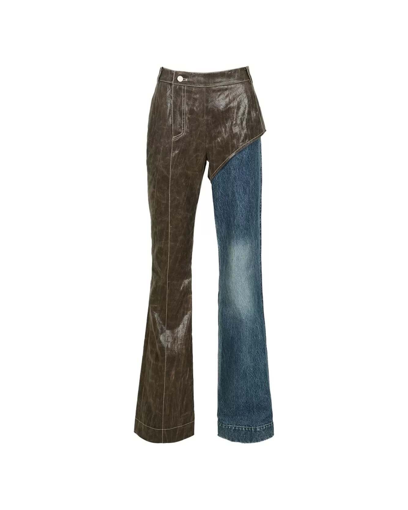 Women Andersson Bell Lance Jeans Hybrid Faux Leather Trousers Apa636W(Brown)