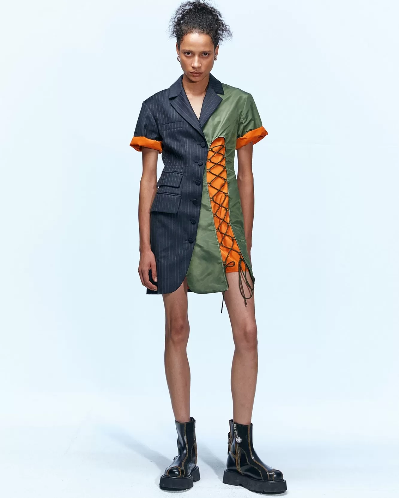 Women Andersson Bell Maeve Lace Up Tailored Dress Atb929W(Charcoal)