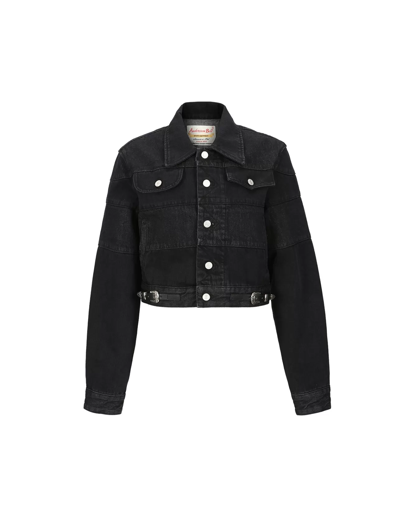 Women Andersson Bell Mahina Blocking Patchwork Denim Jacket Awa519W(Black)