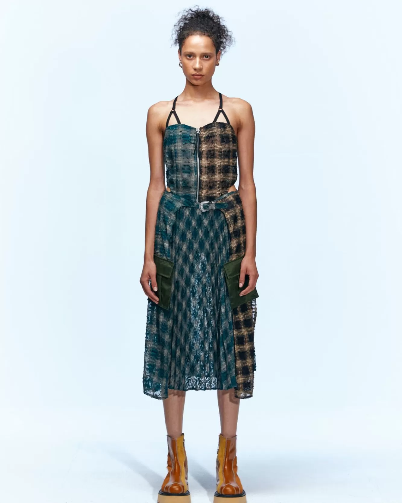 Women Andersson Bell Maja See-Through Combo Dress Atb934W(Green)