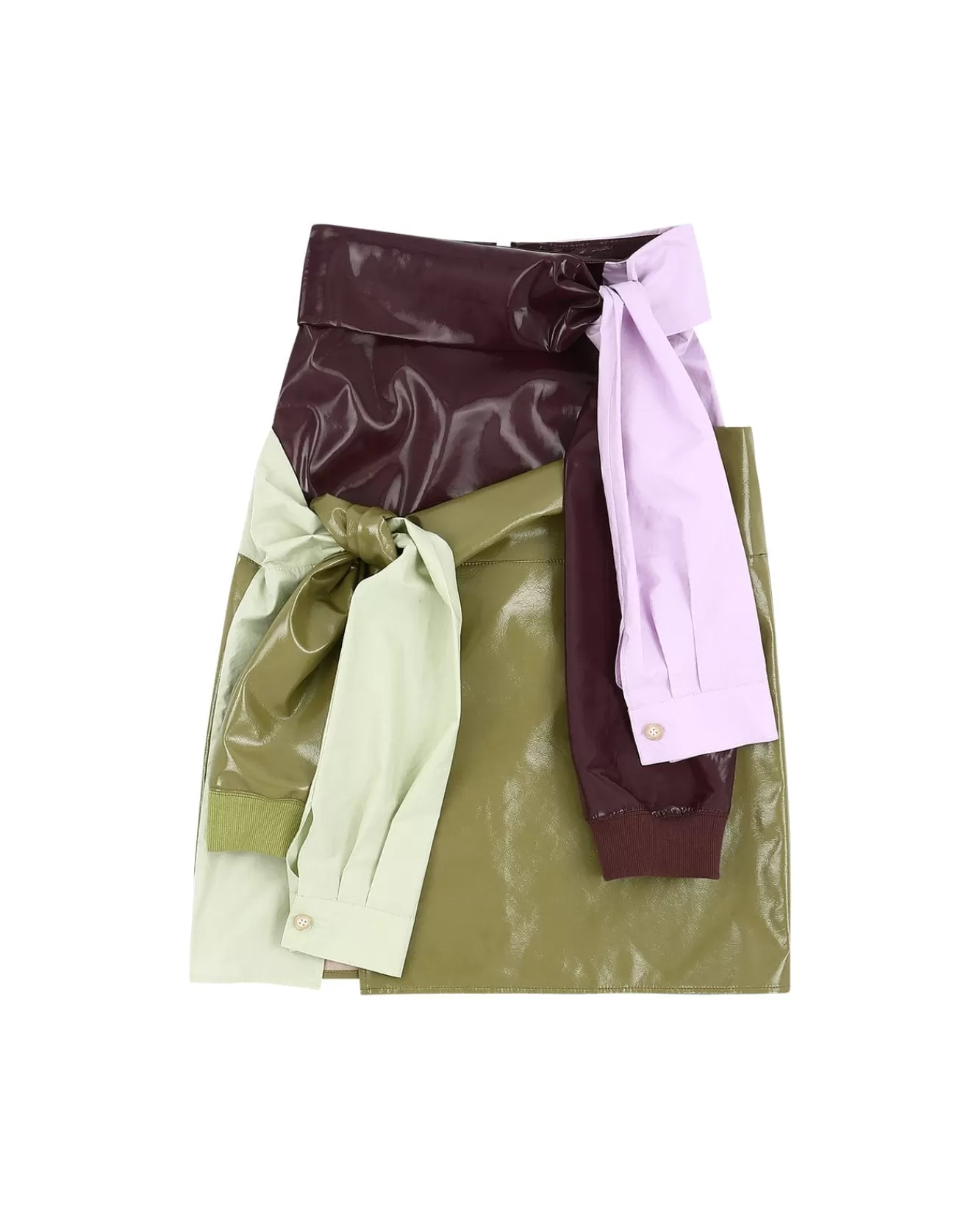 Women Andersson Bell Margo Tied Sleeves Skirt Apa597W(Green/Purple)