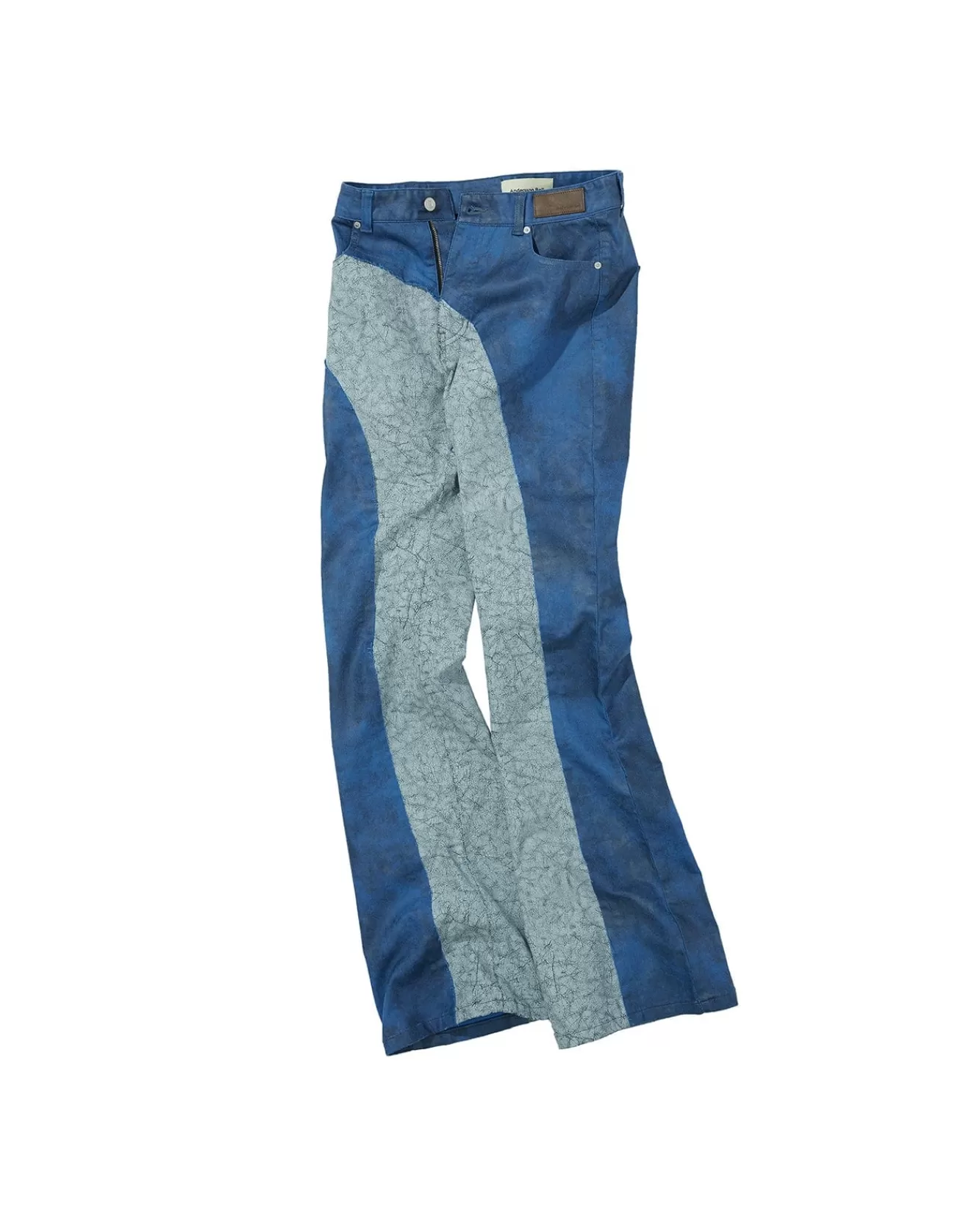 Women Andersson Bell Mariko Raw Cut Crack Coated Pants Apa548W(Blue)