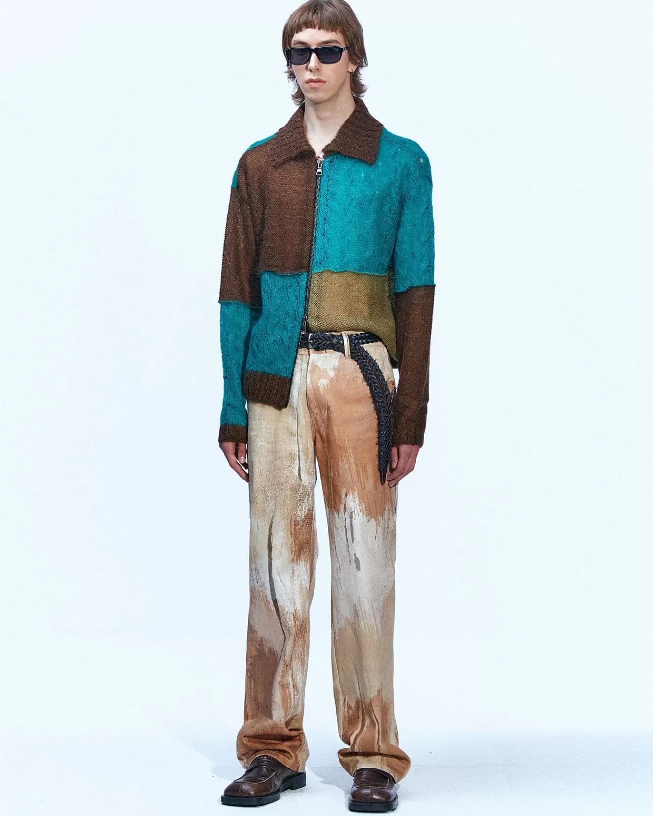 Men Andersson Bell Mateira Patchwork Cardigan Atb852M(Brown)