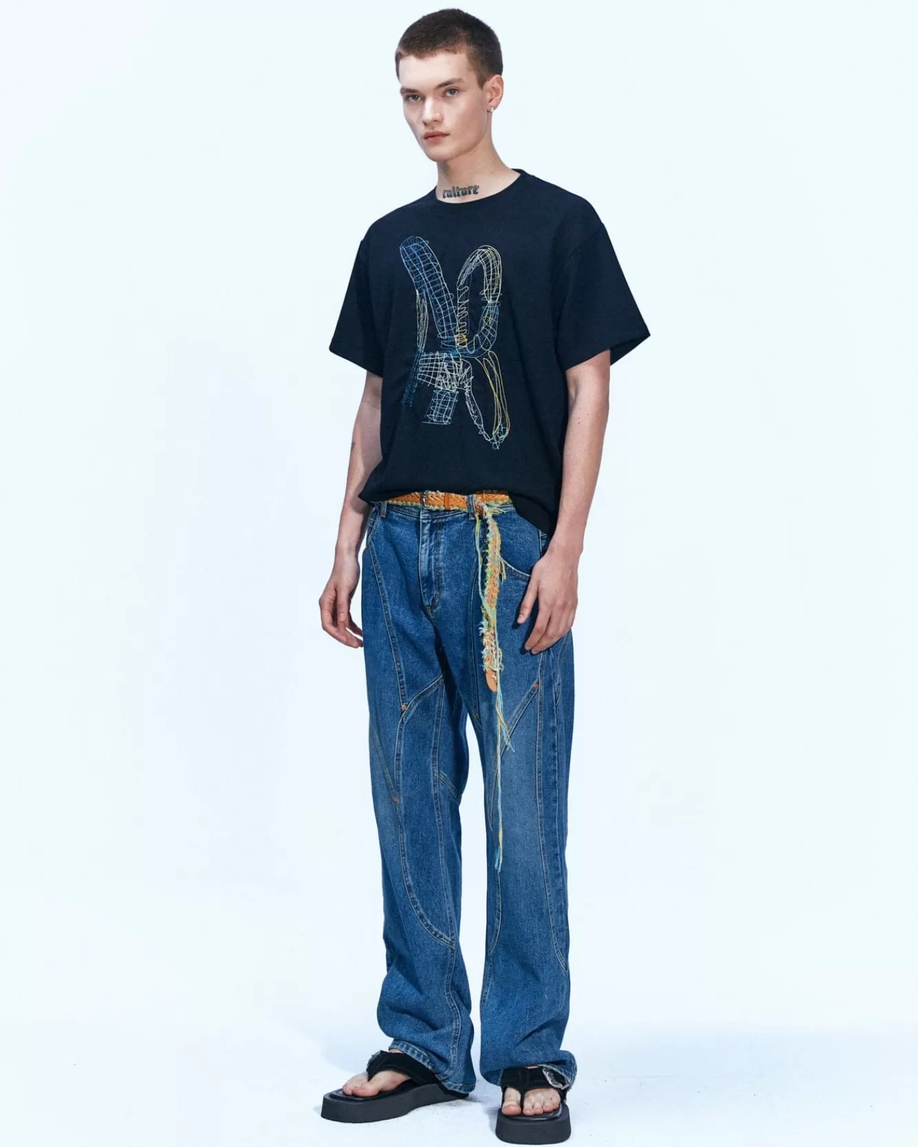 Men Andersson Bell (Men) (Essential) Unisex New Ab Logo Embroidery T-Shirts Atb903U(Black)