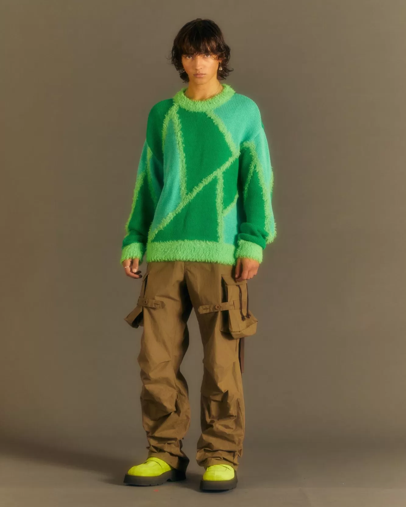 Men Andersson Bell (Men) Unisex Reims23 Intarsia Sweater Atb858U(Green/Lime)