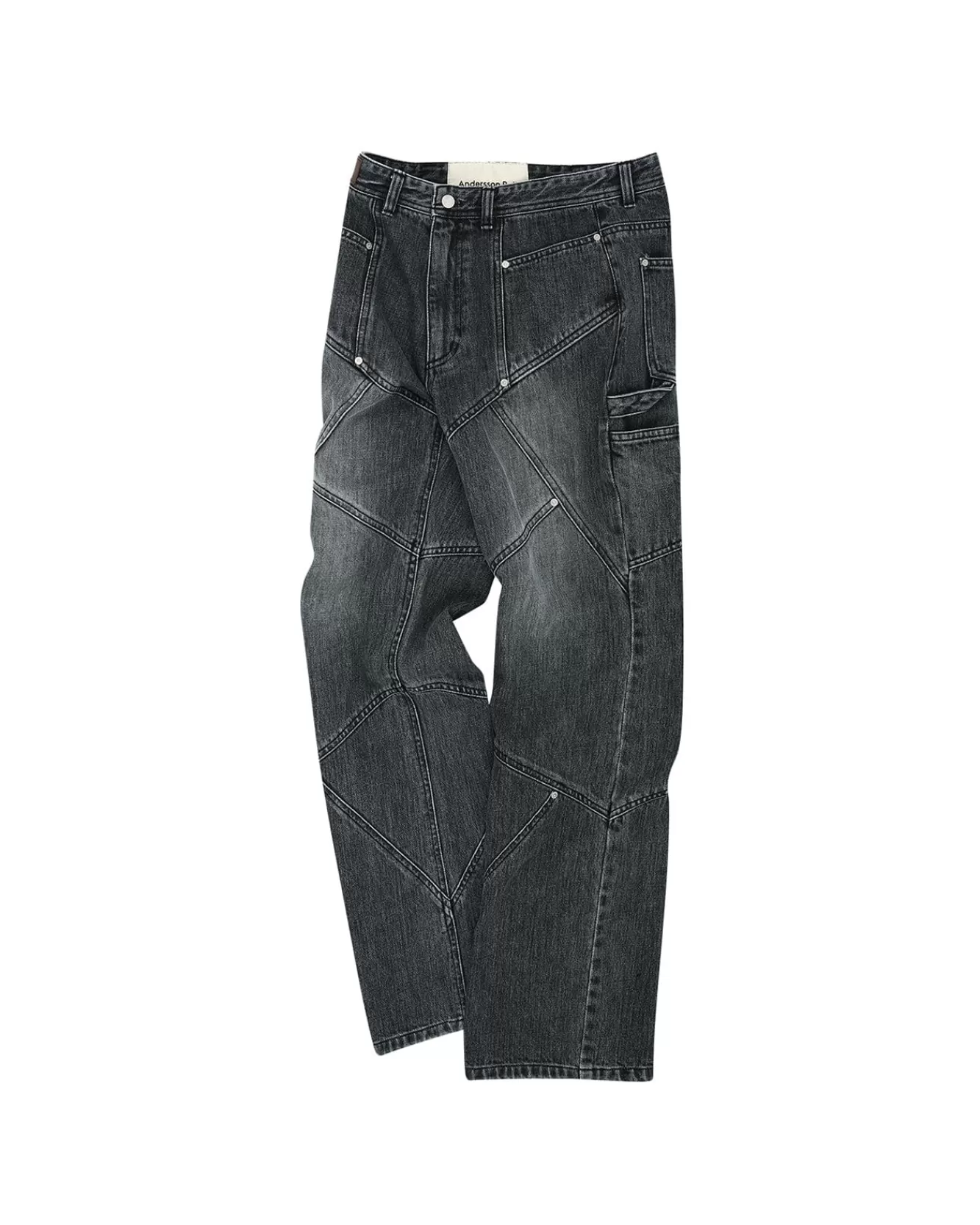 Men Andersson Bell Panel Carpenter Boot-Cut Jeans Apa610M(Washed Black)