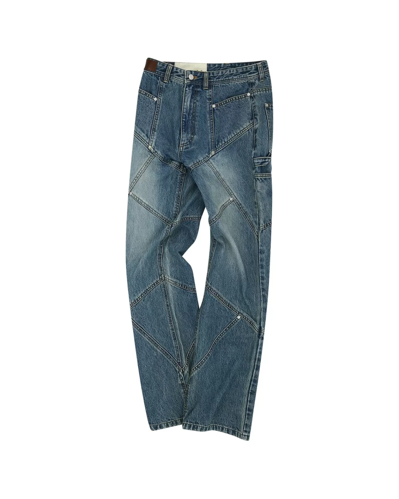 Men Andersson Bell Panel Carpenter Boot-Cut Jeans Apa610M(Washed Blue)