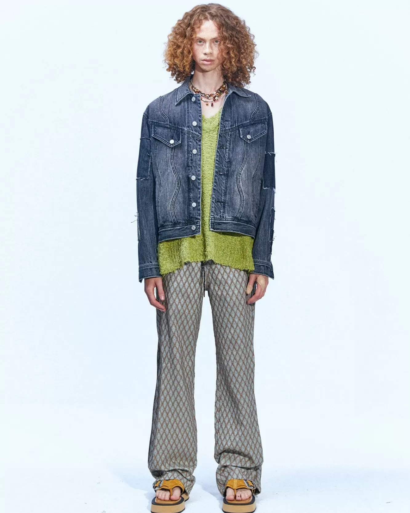 Men Andersson Bell Patchwork Denim Jacket Awa508M(Black)