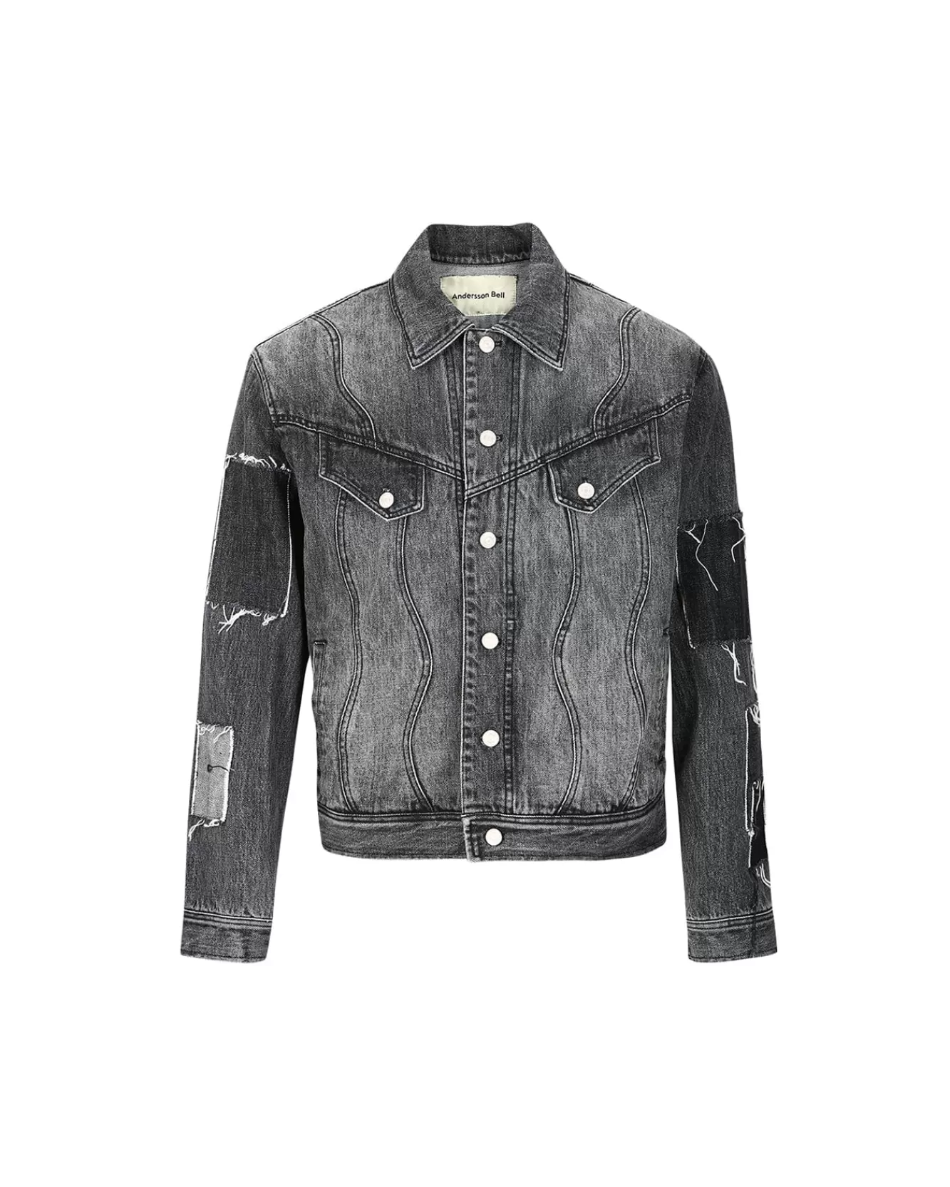 Men Andersson Bell Patchwork Denim Jacket Awa508M(Black)