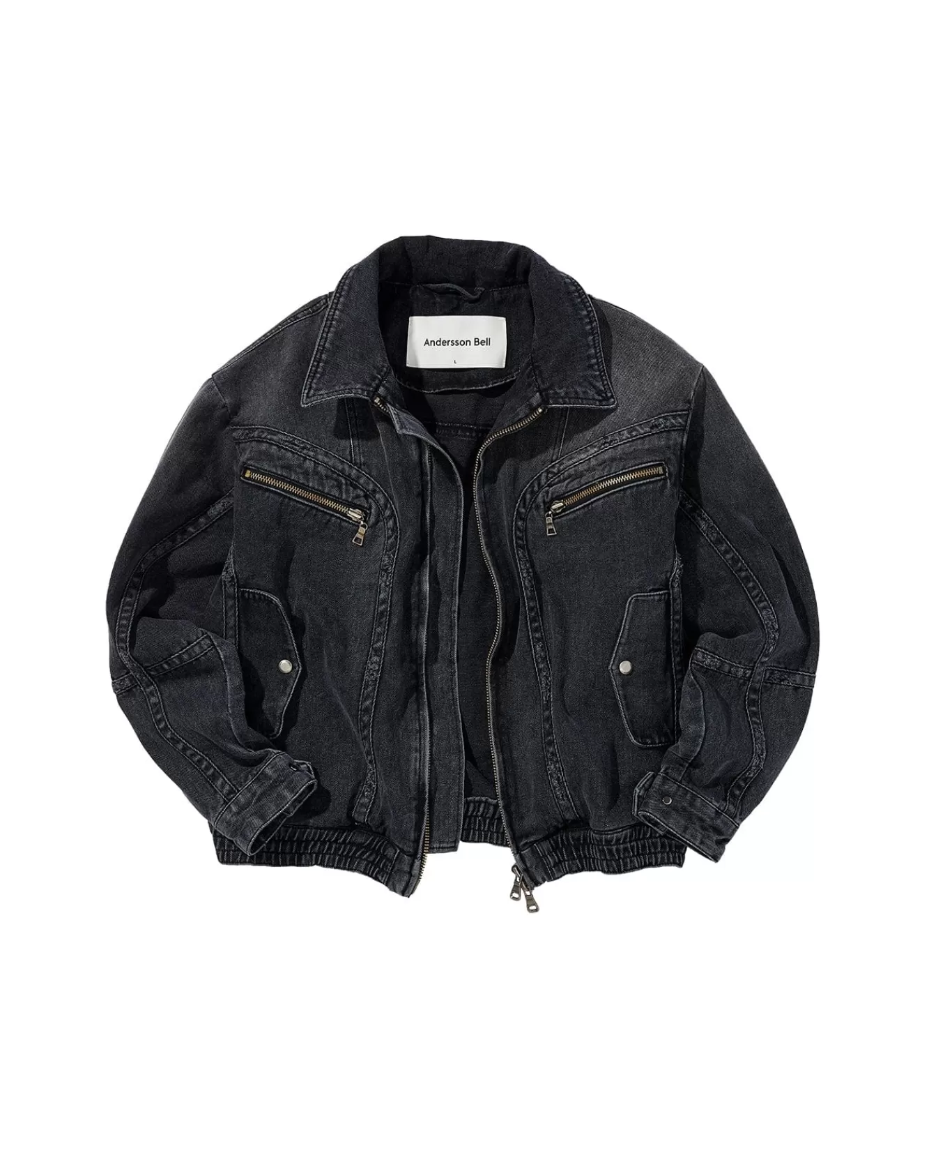 Men Andersson Bell Pointe Denim Blouson Jacket Awa511M(Black)
