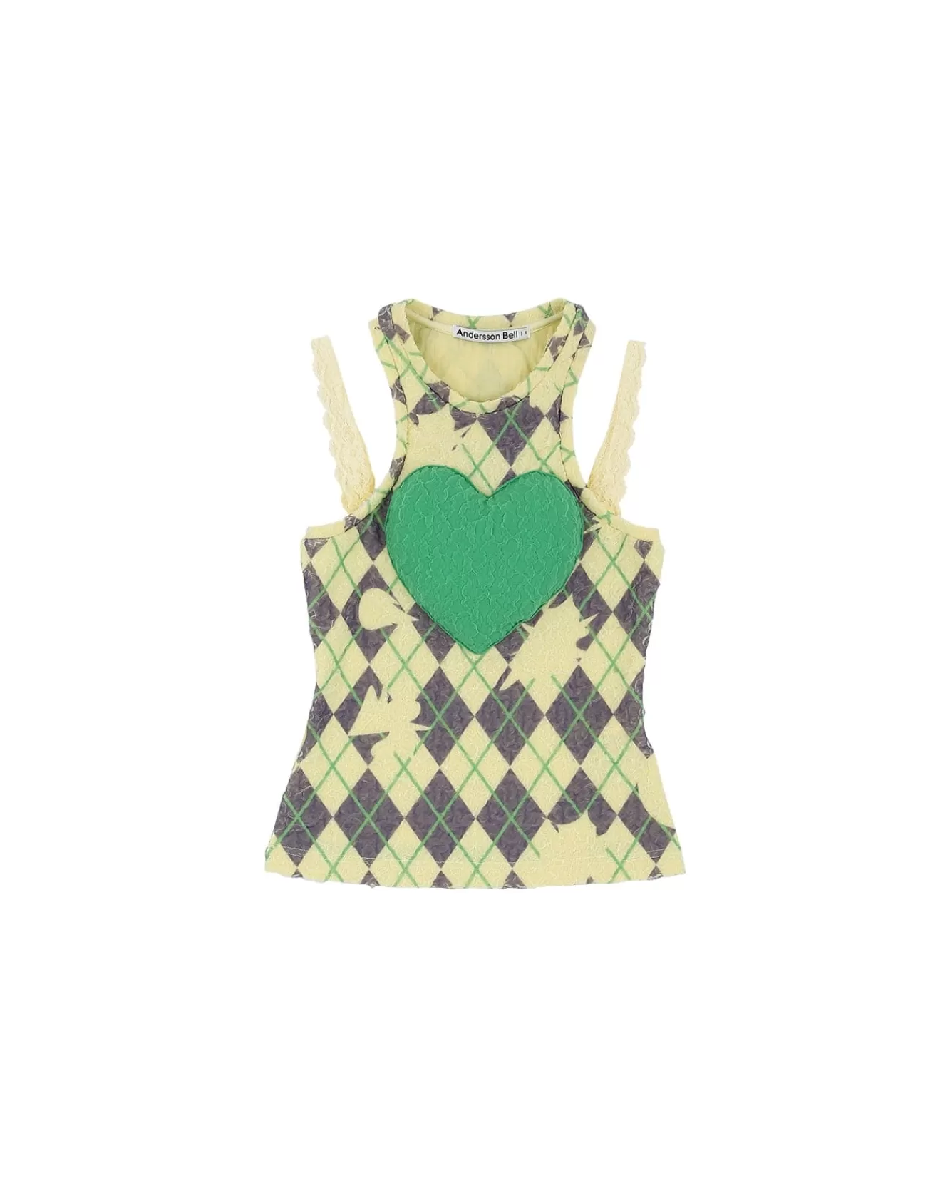 Women Andersson Bell Puffy Heart Saver Sleeveless Top Atb932W(Lemon)