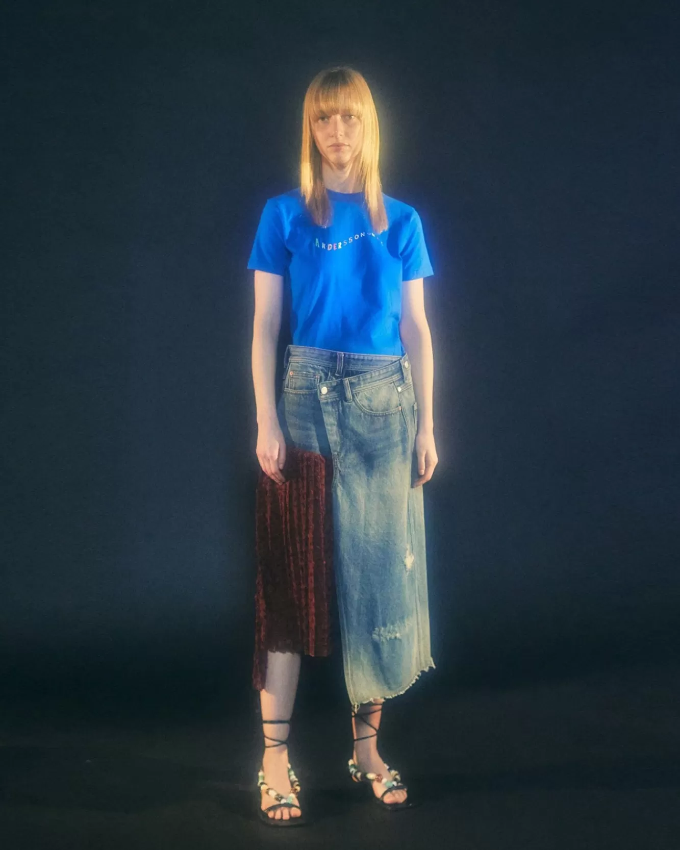 Women Andersson Bell Rainbow Flow T-Shirts Atb697W(Blue)