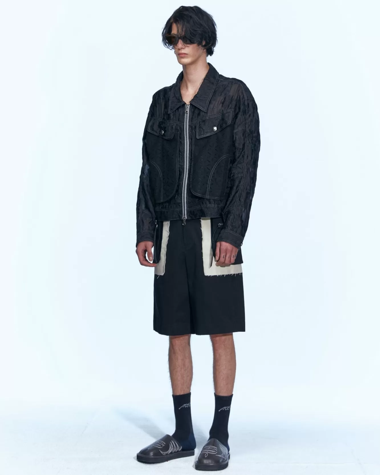 Men Andersson Bell Raw Edge Cargo Shorts Apa641M(Black)