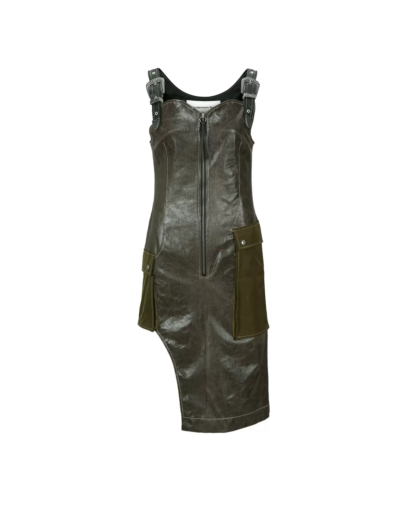 Women Andersson Bell Sadie Cracked Faux Leather Dress Atb873W(Khaki)