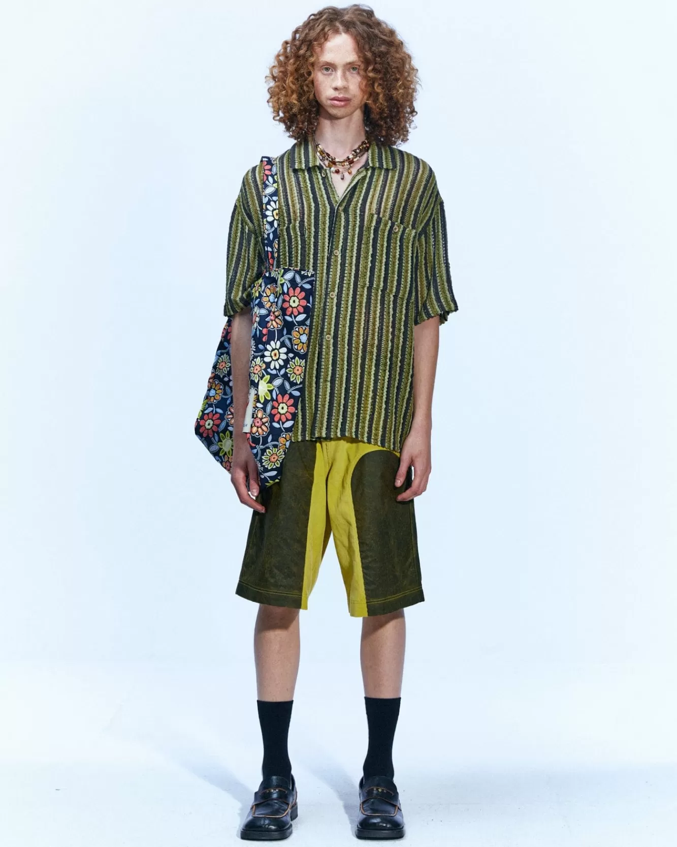 Men Andersson Bell Sheer Knit Open Collar Shirts Atb844M(Green)