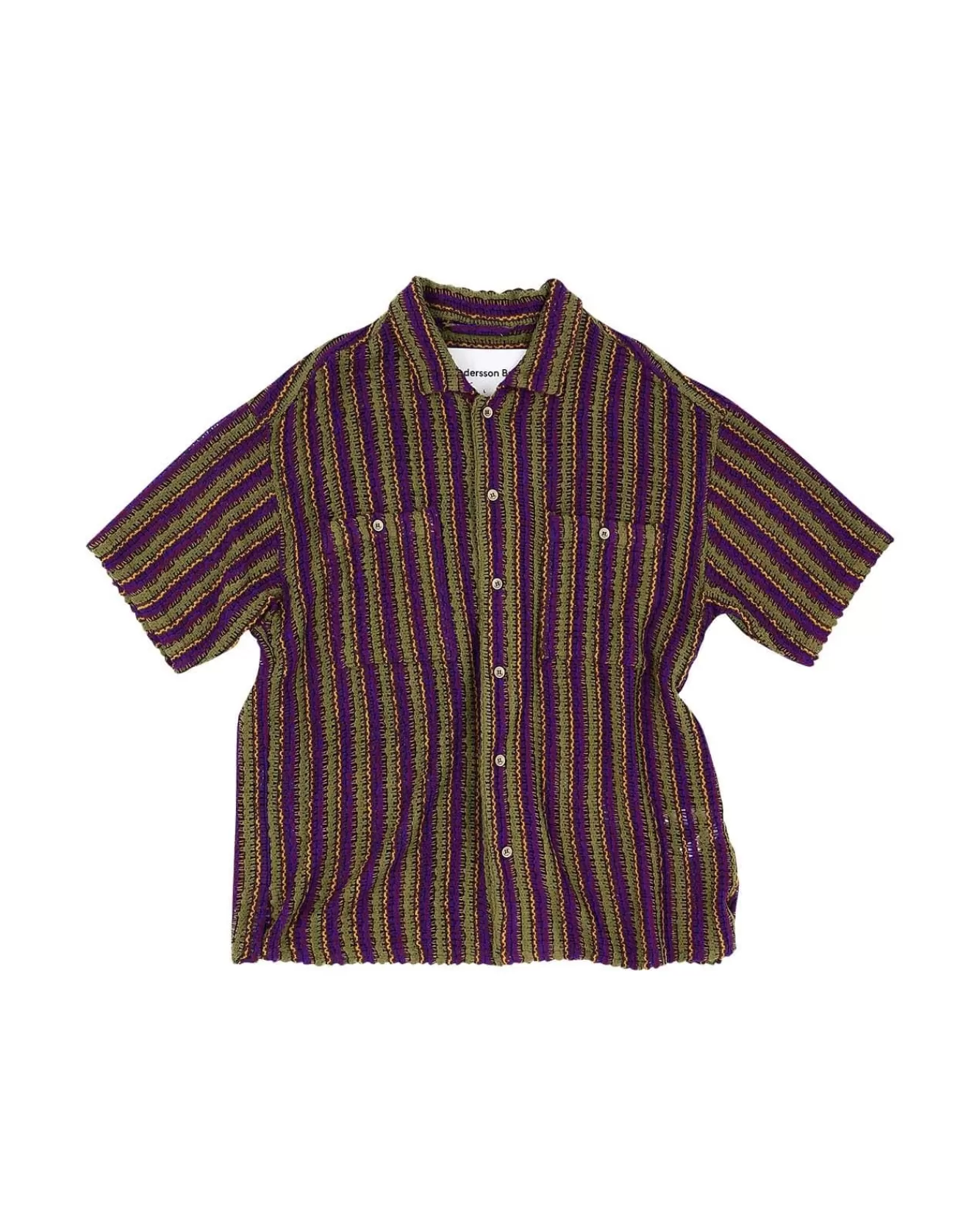 Men Andersson Bell Sheer Knit Open Collar Shirts Atb844M(Purple)