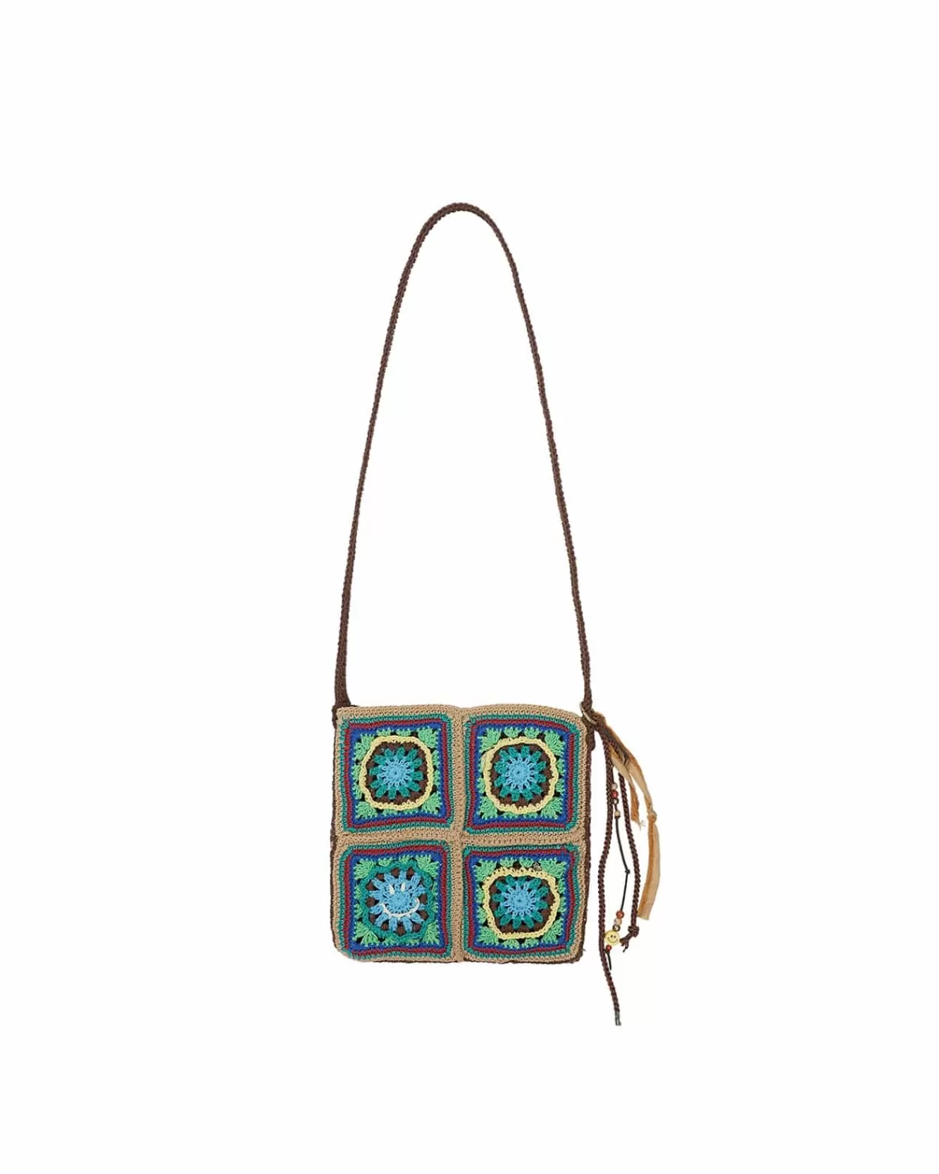 Women Andersson Bell Unisex Hand Crochet Square Bag Aaa303U(Brown)