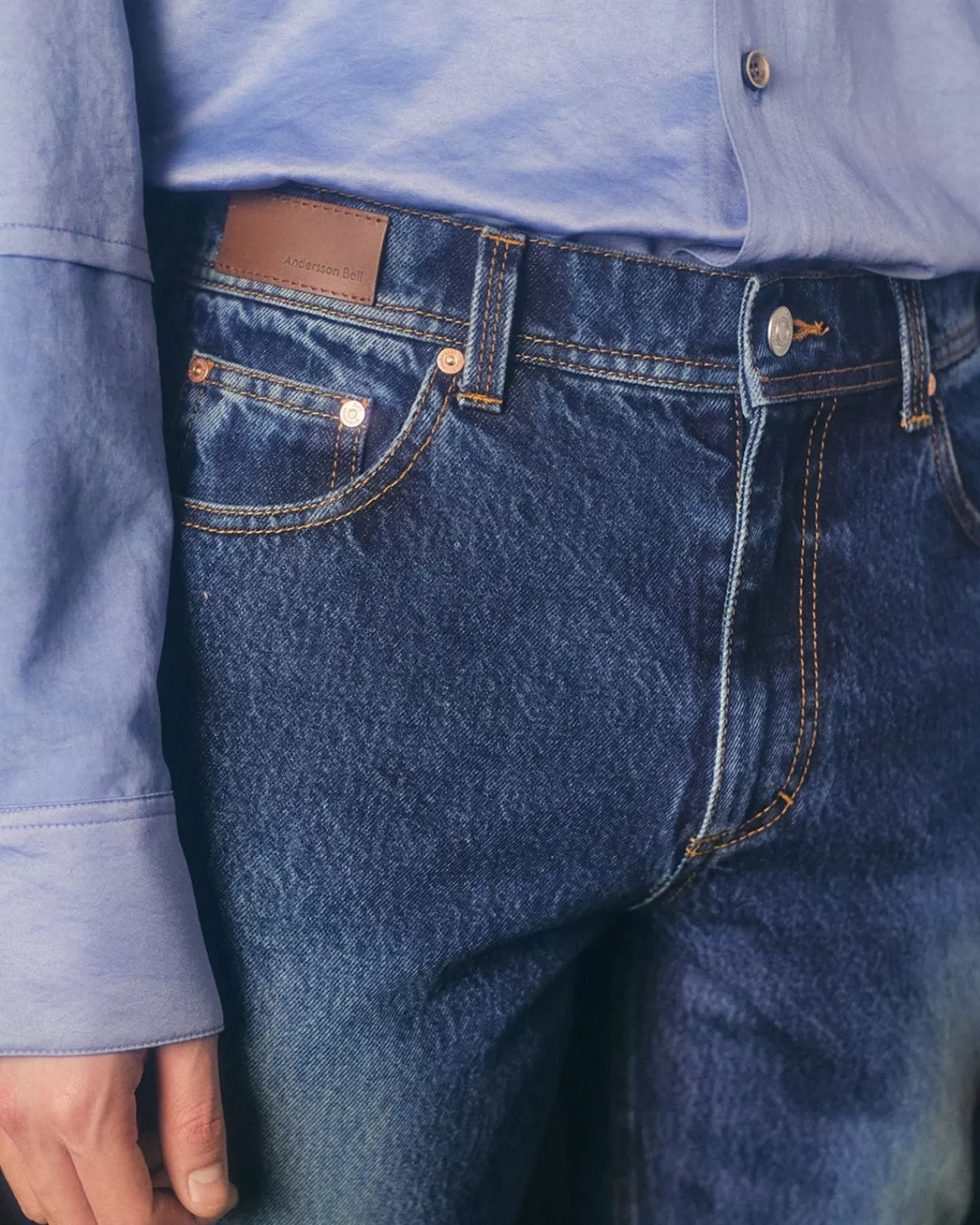 Men Andersson Bell Vintage Washed Bootscut Jeans Apa579M(Dark Blue)